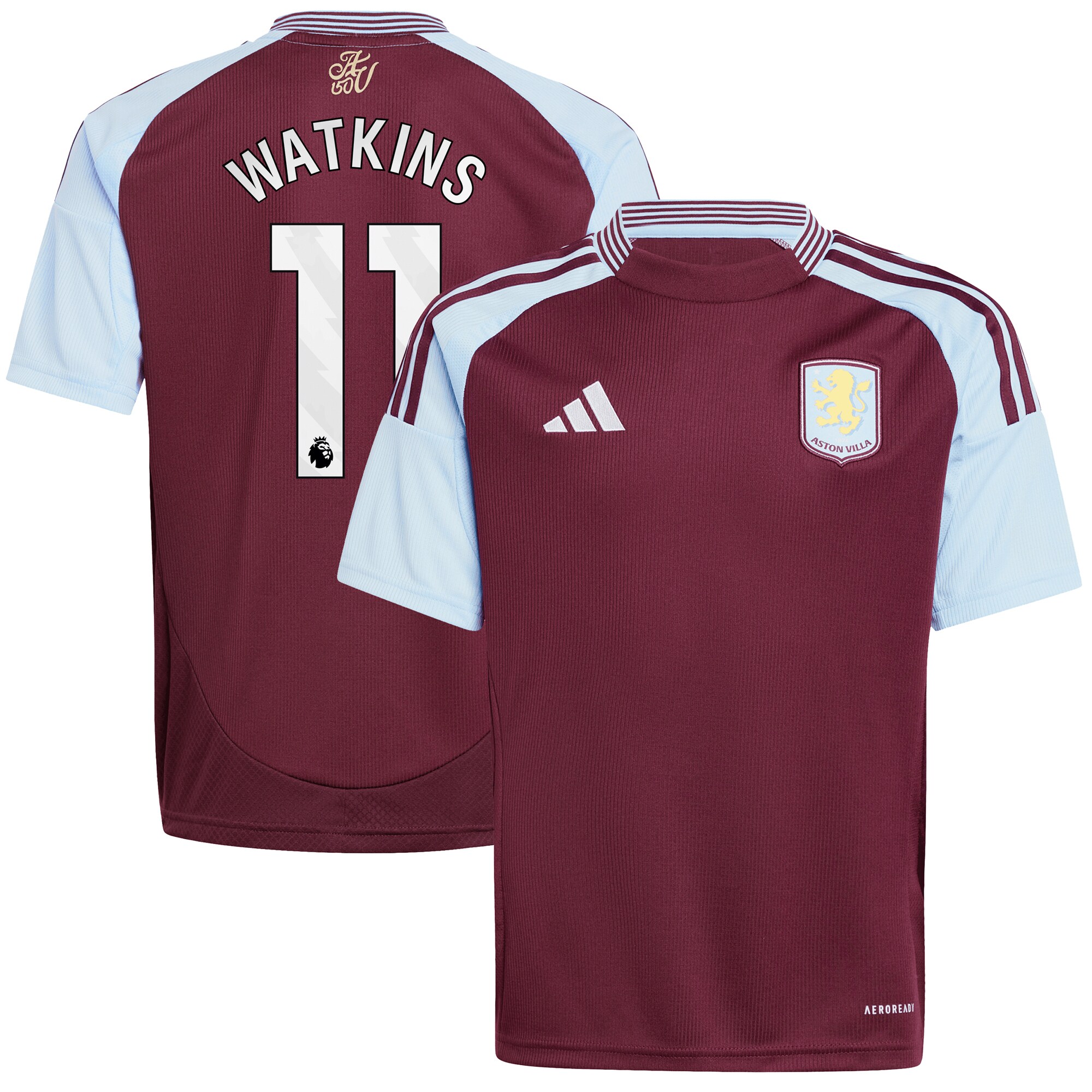 aston villa adidas home shirt 2024-25 – kids with watkins 11 printing Collection | Official Aston Villa Shirts