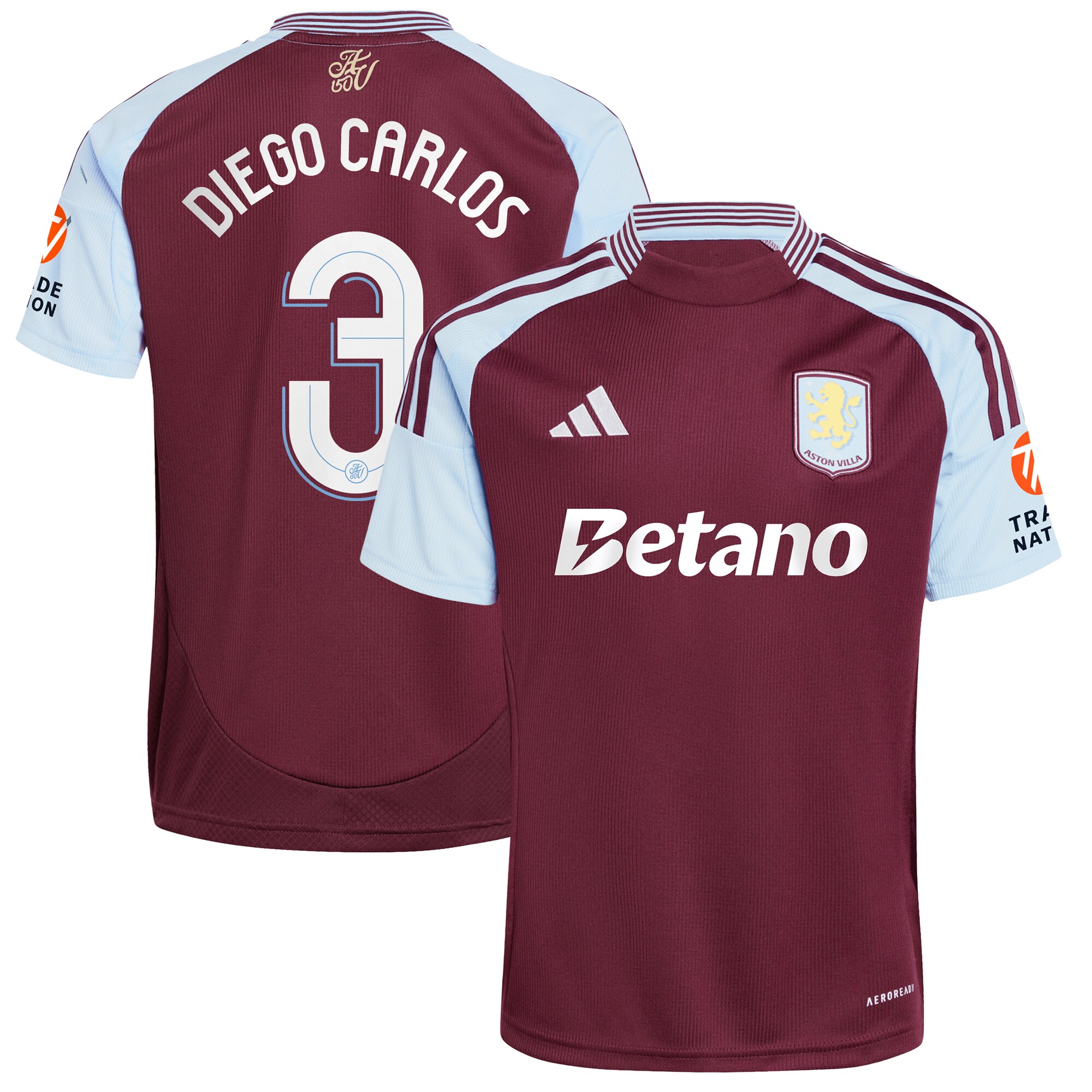 aston villa adidas home shirt 2024-25 with diego carlos 3 cup printing Collection | Official Aston Villa Shirts