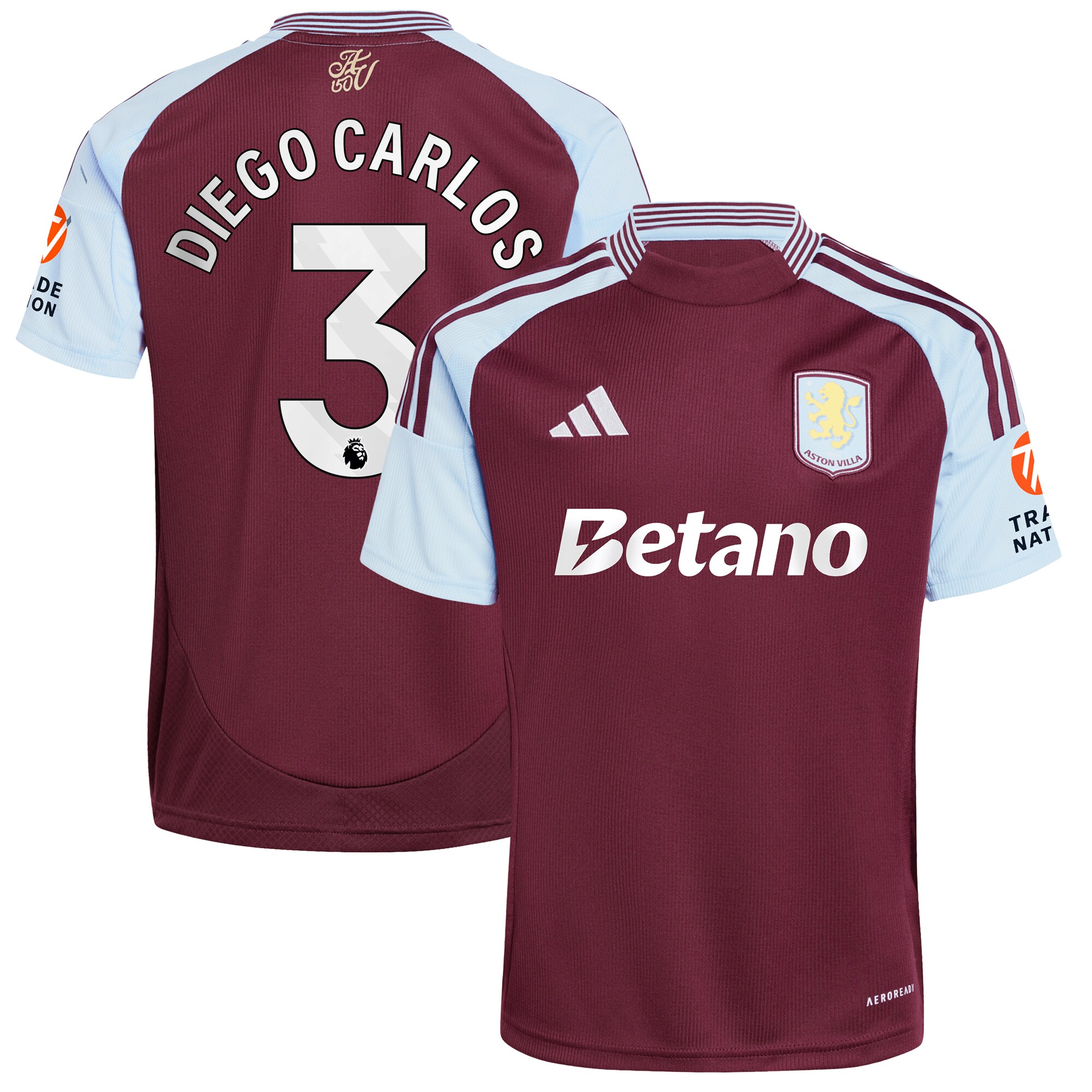 aston villa adidas home shirt 2024-25 with diego carlos 3 printing Collection | Official Aston Villa Shirts