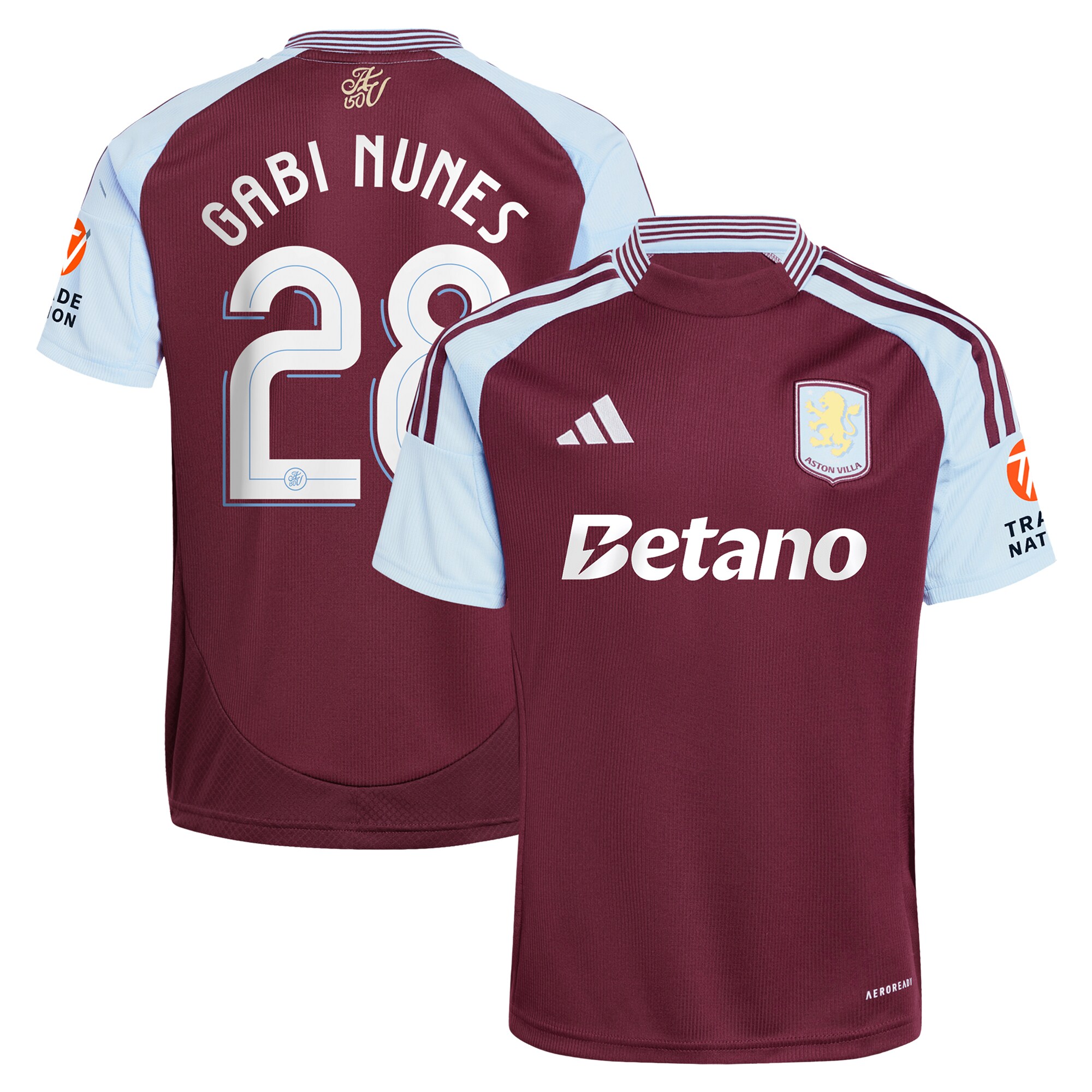 aston villa adidas home shirt 2024-25 with gabi nunes 28 cup printing Collection | Official Aston Villa Shirts