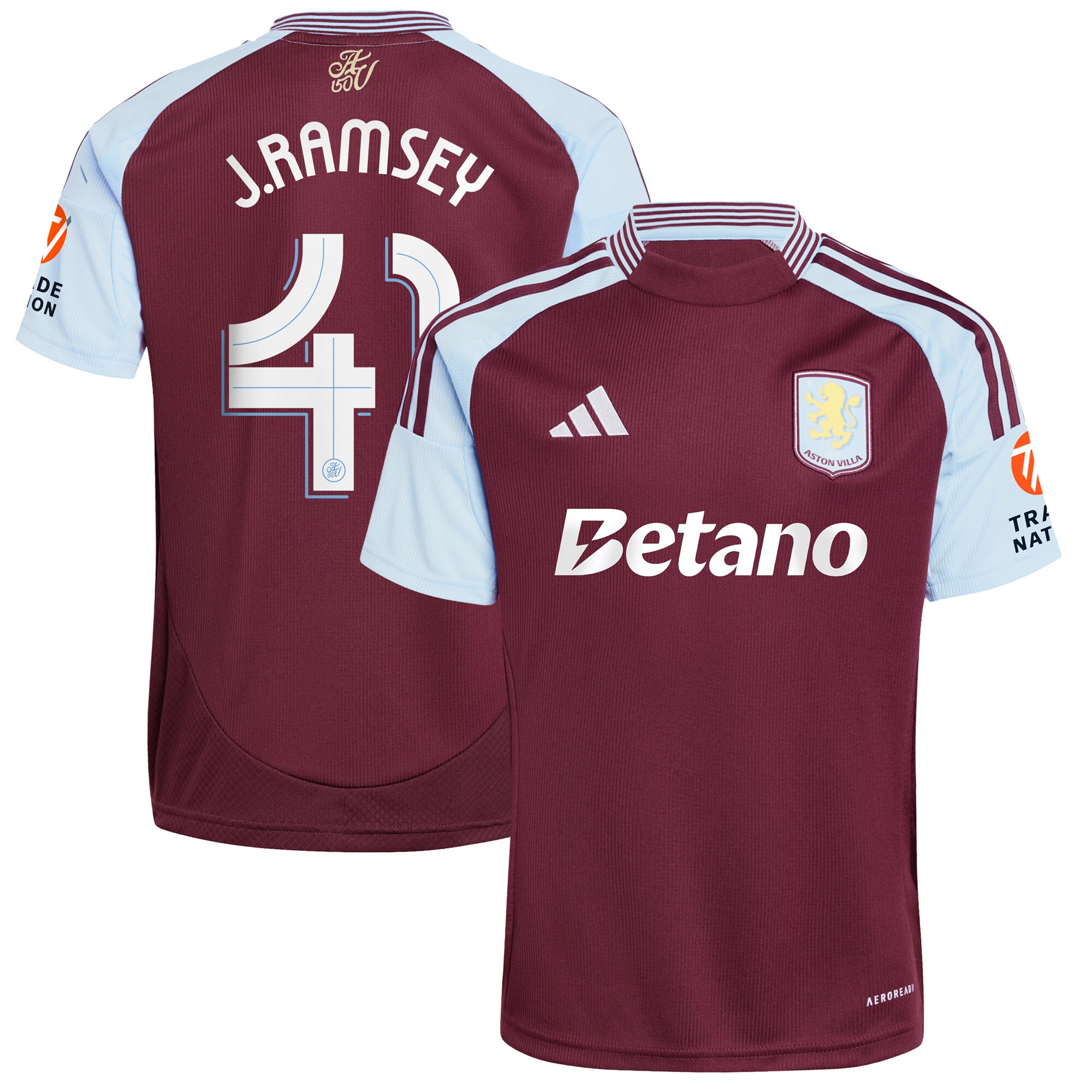 aston villa adidas home shirt 2024-25 with j. ramsey 41 cup printing Collection | Official Aston Villa Shirts