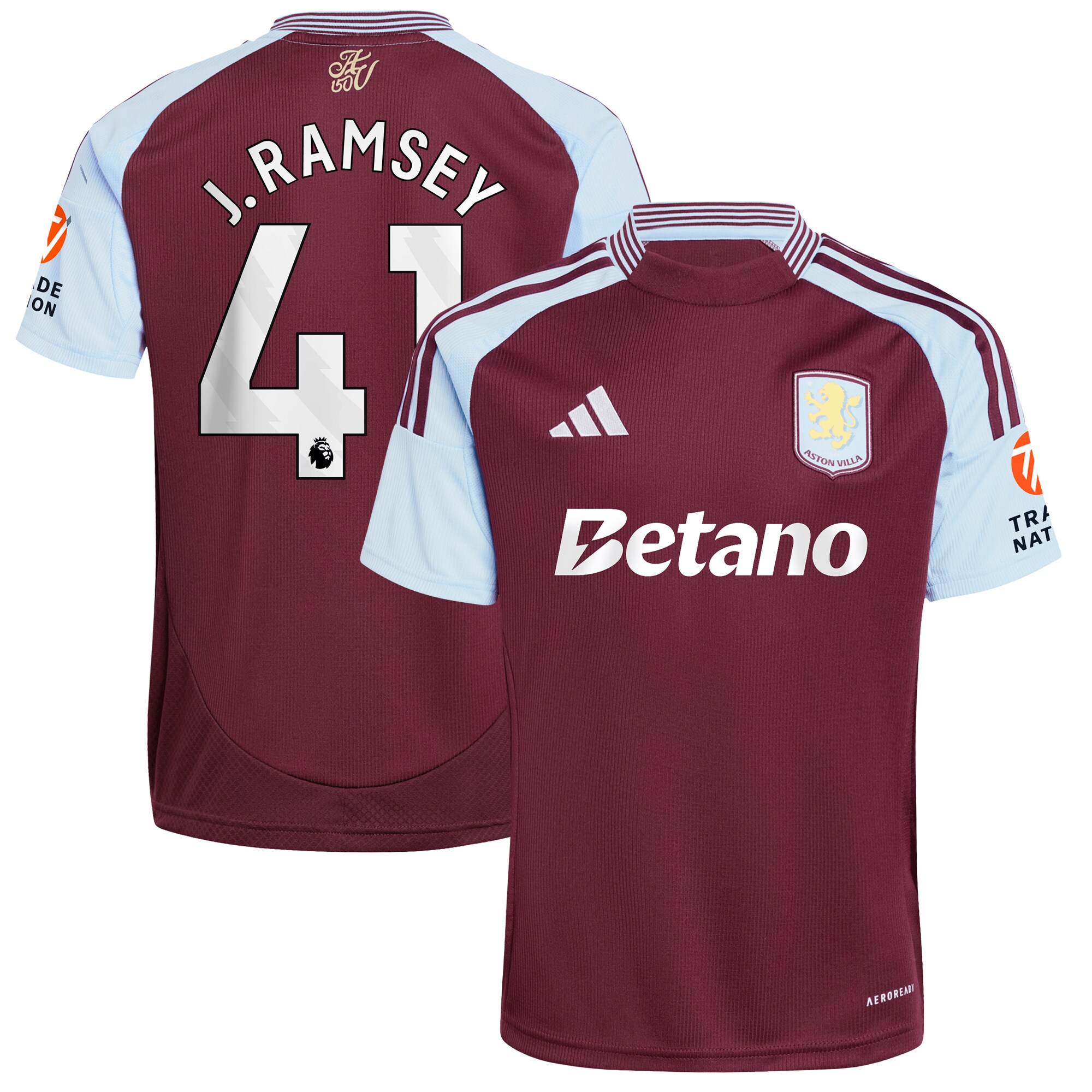aston villa adidas home shirt 2024-25 with j. ramsey 41 printing Collection | Official Aston Villa Shirts