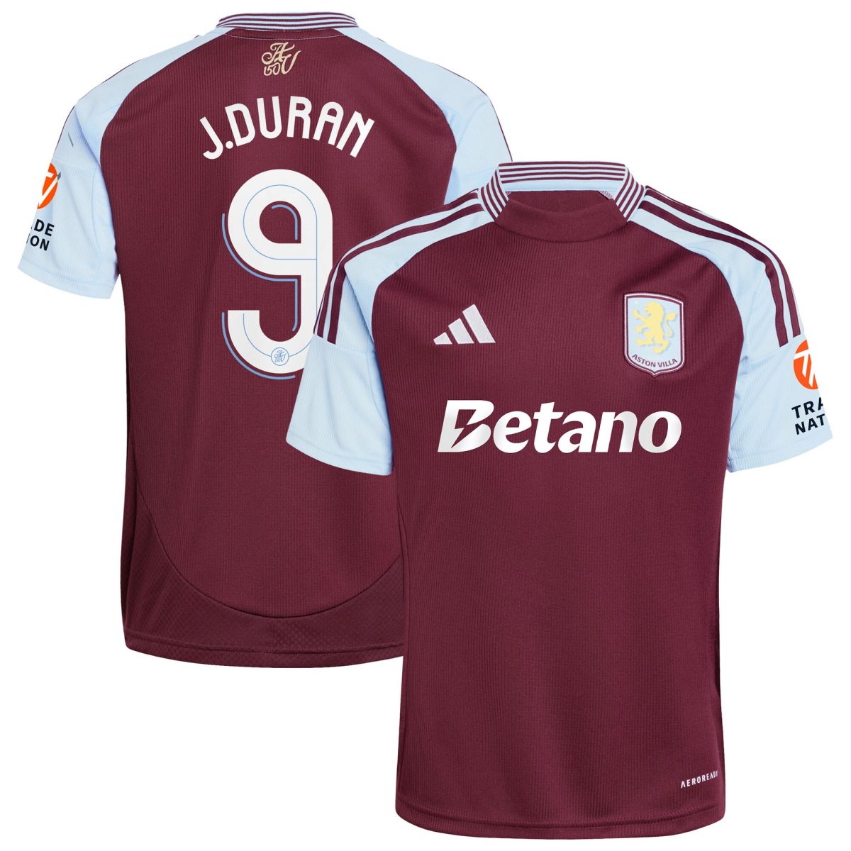 aston villa adidas home shirt 2024-25 with j.duran 9 cup printing Collection | Official Aston Villa Shirts