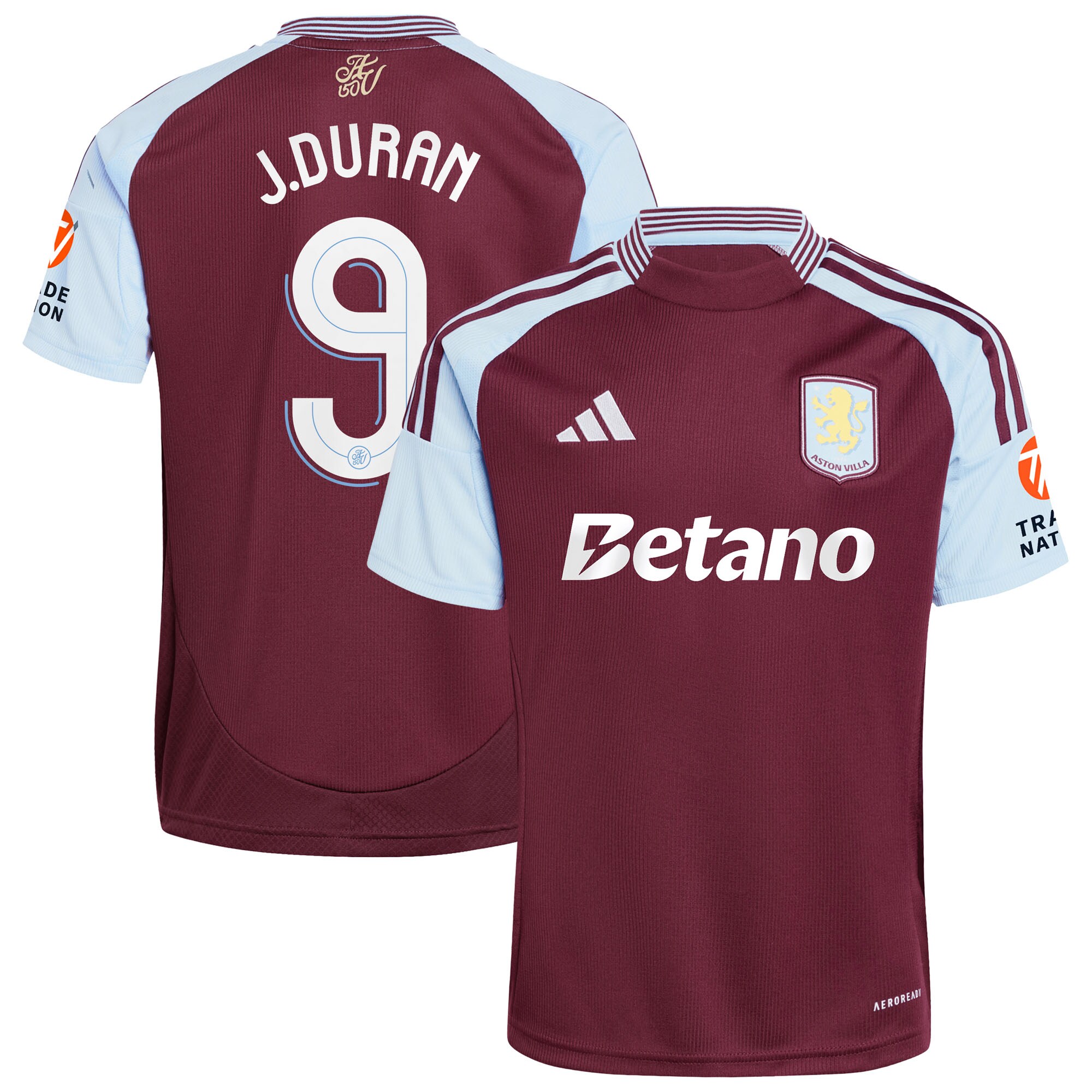 aston villa adidas home shirt 2024-25 with j.duran 9 cup printing Collection | Official Aston Villa Shirts