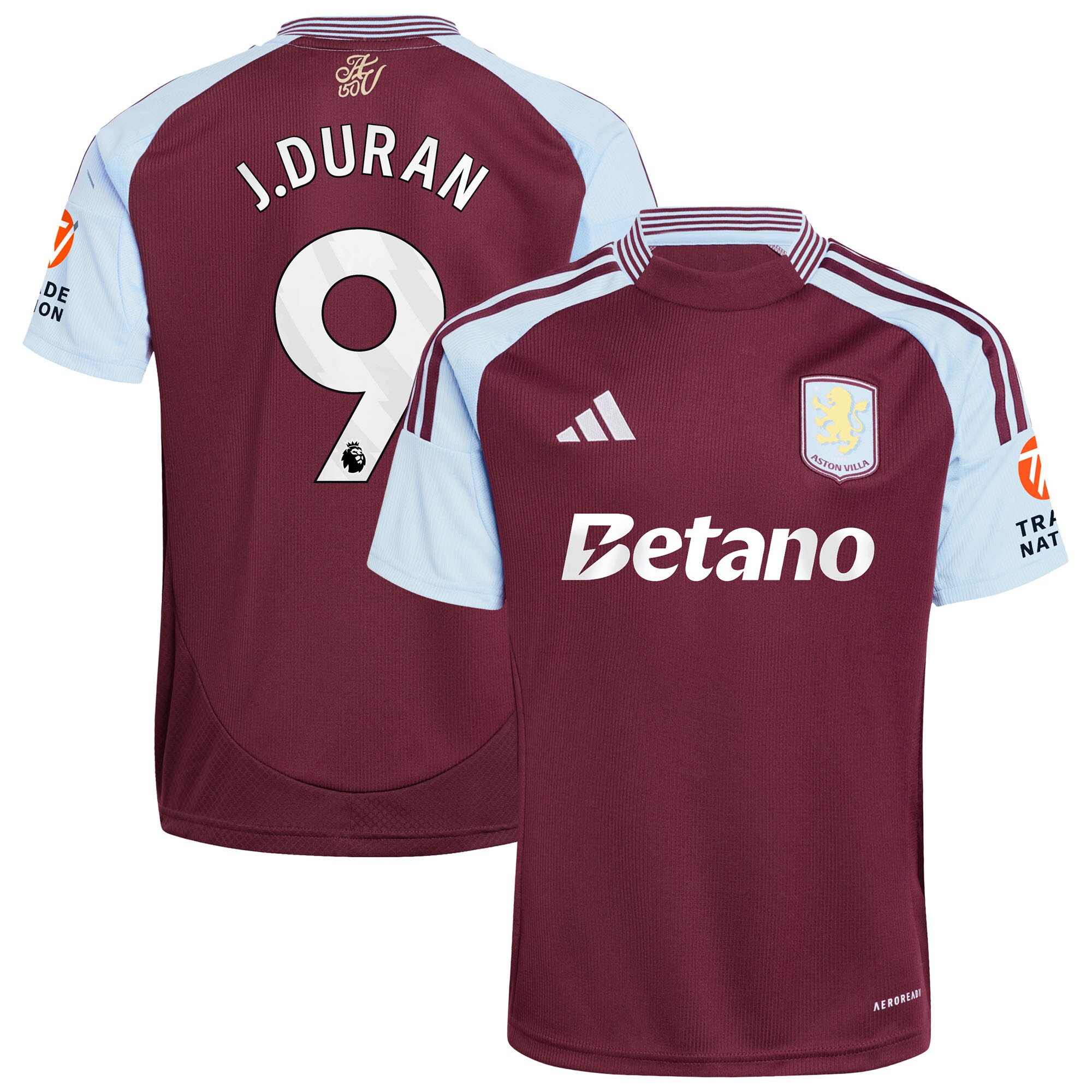 aston villa adidas home shirt 2024-25 with j.duran 9 printing Collection | Official Aston Villa Shirts