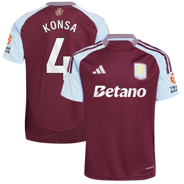 aston villa adidas home shirt 2024-25 with konsa 4 printing Collection | Official Aston Villa Shirts