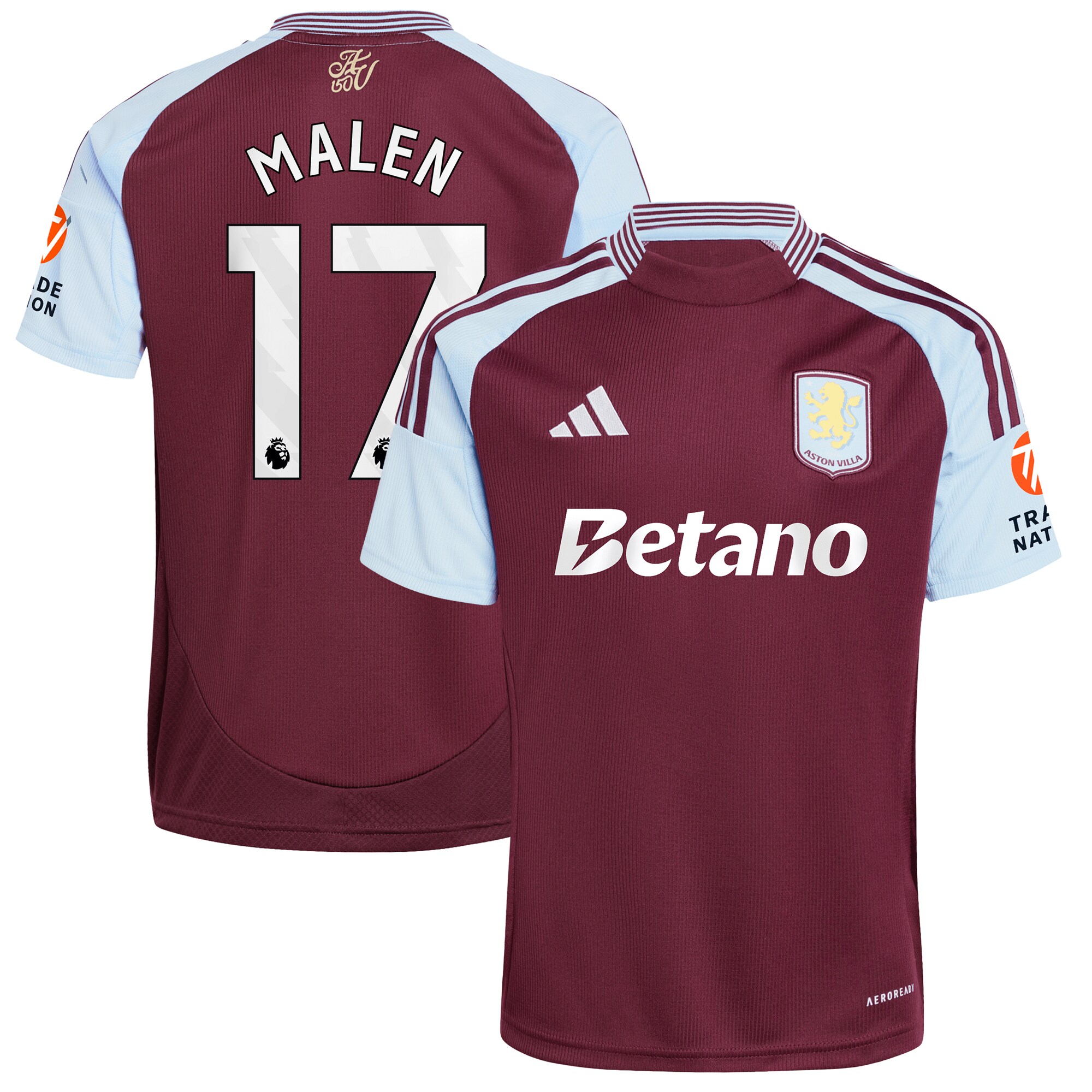 aston villa adidas home shirt 2024-25 with malen 17 printing Collection | Official Aston Villa Shirts