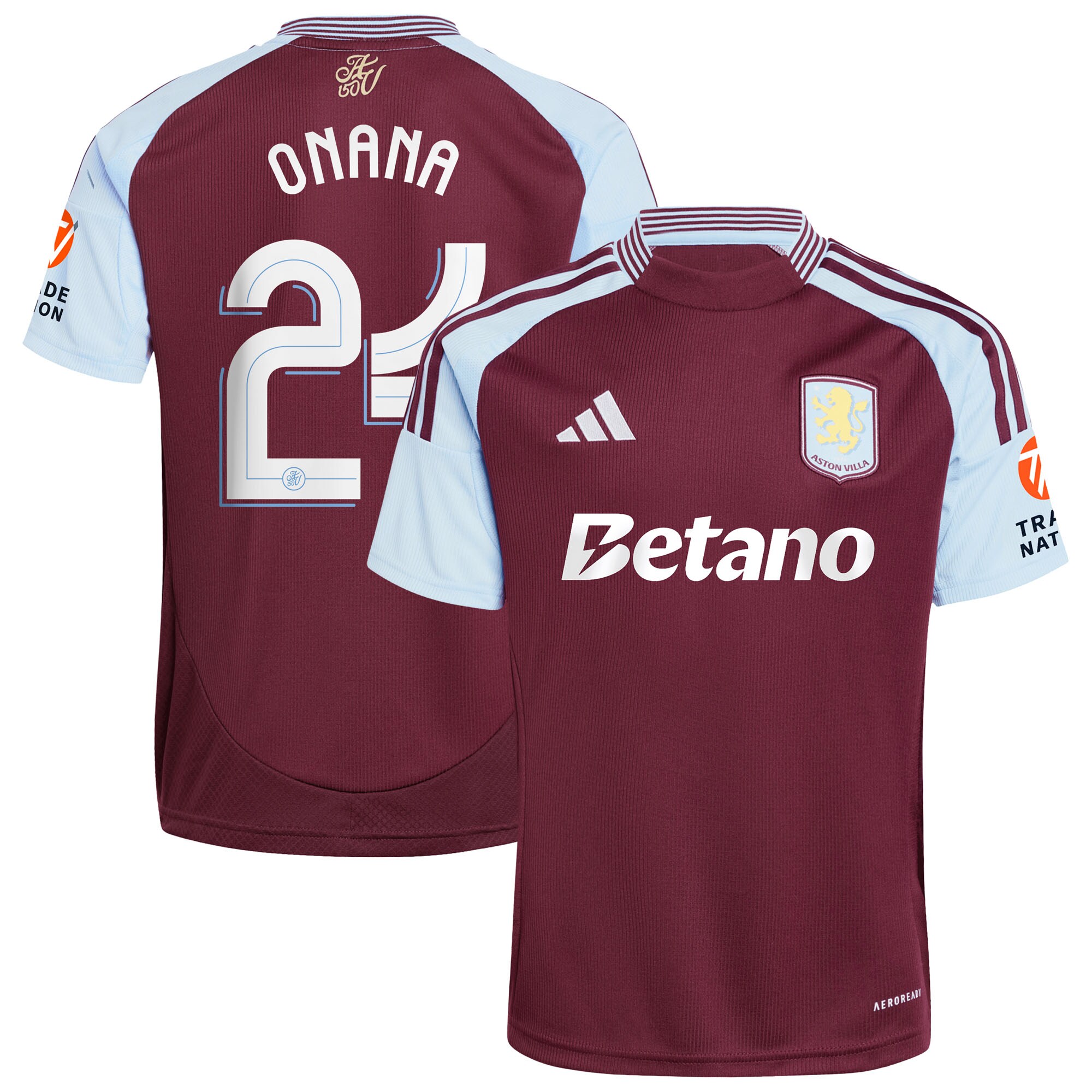 aston villa adidas home shirt 2024-25 with onana 24 cup printing Collection | Official Aston Villa Shirts