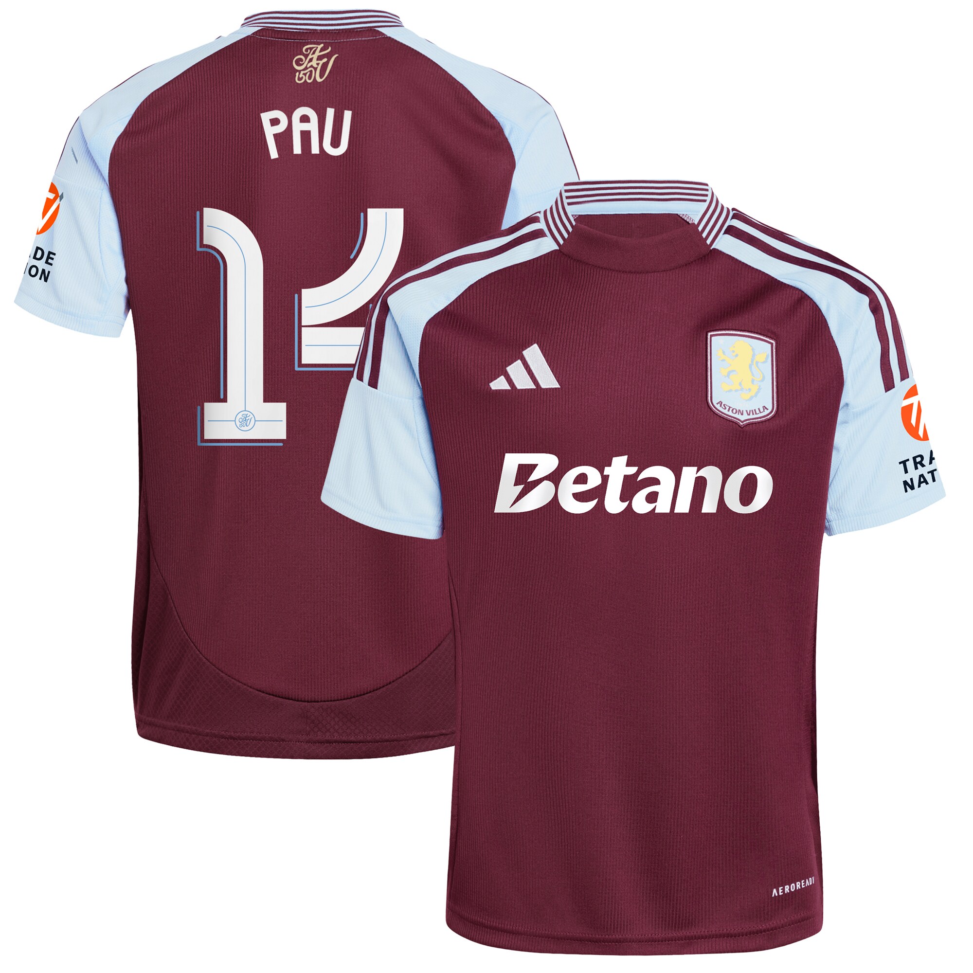 aston villa adidas home shirt 2024-25 with pau 14 cup printing Collection | Official Aston Villa Shirts