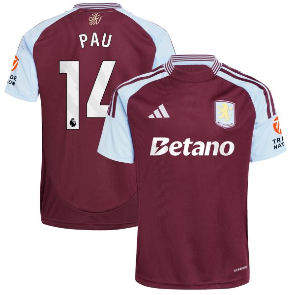 aston villa adidas home shirt 2024-25 with pau 14 printing Collection | Official Aston Villa Shirts