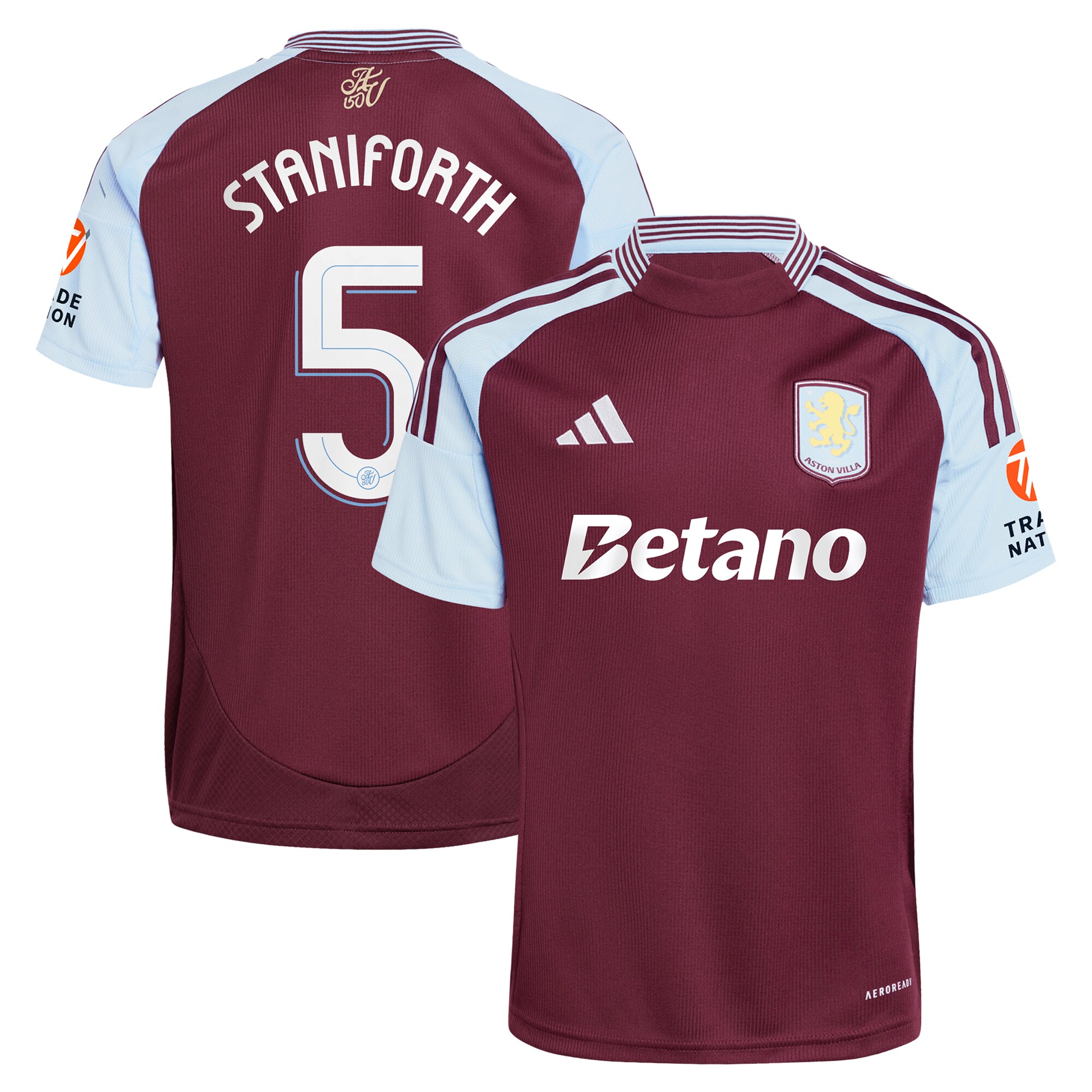 aston villa adidas home shirt 2024-25 with staniforth 5 cup printing Collection | Official Aston Villa Shirts