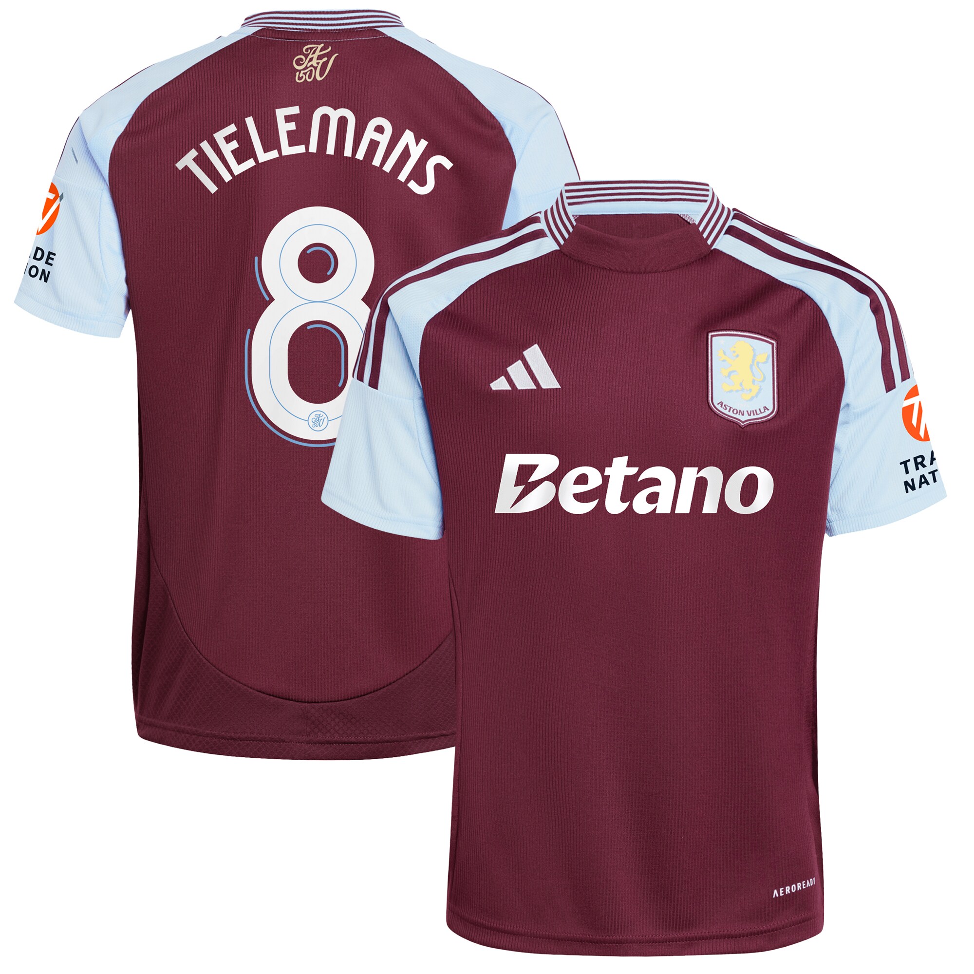 aston villa adidas home shirt 2024-25 with tielemans 8 cup printing Collection | Official Aston Villa Shirts