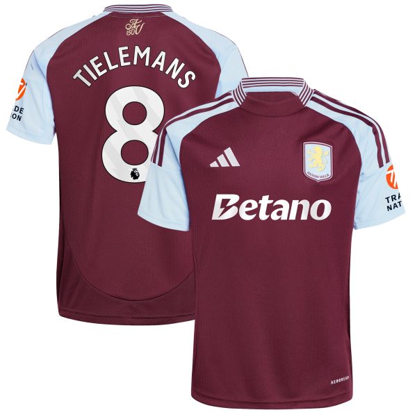 aston villa adidas home shirt 2024-25 with tielemans 8 printing Collection | Official Aston Villa Shirts