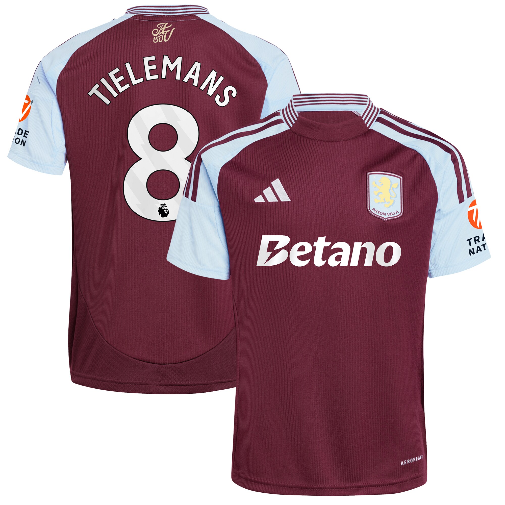 aston villa adidas home shirt 2024-25 with tielemans 8 printing Collection | Official Aston Villa Shirts