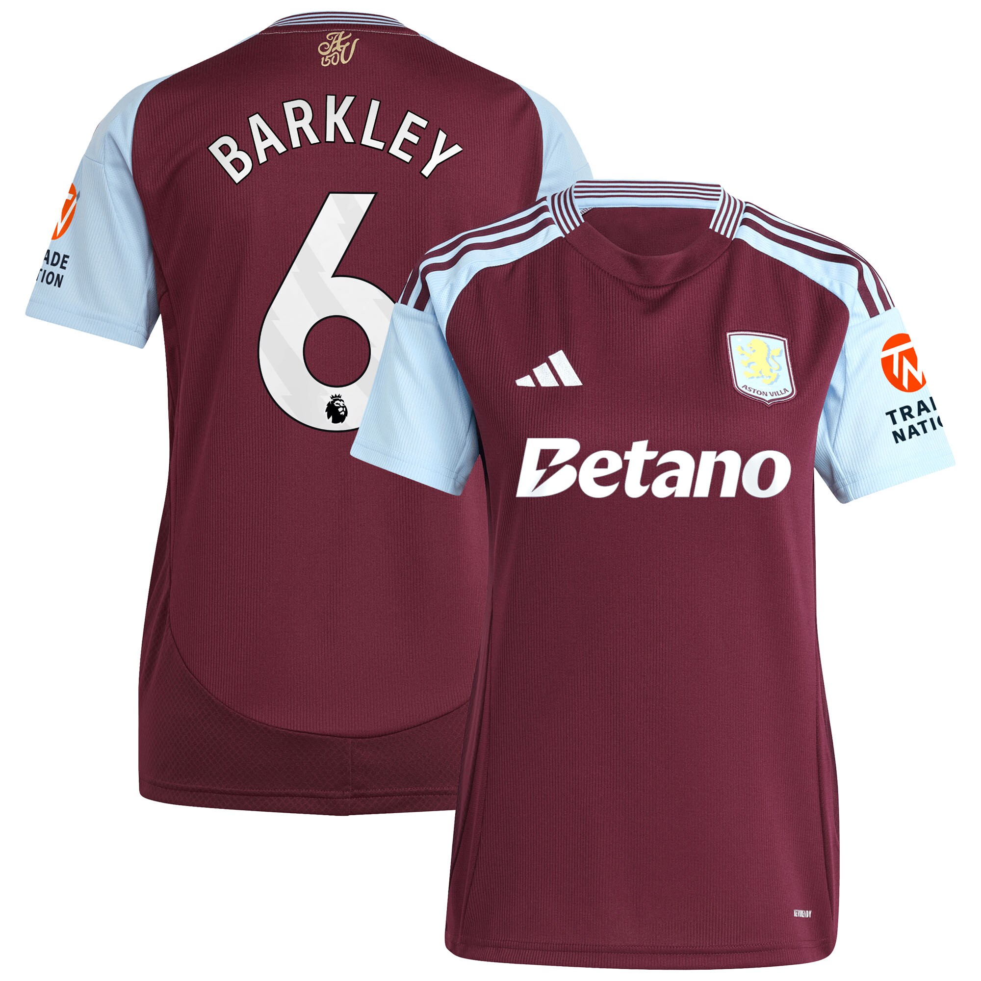 aston villa adidas home shirt 2024-25 – womens with barkley 6 printing Collection | Official Aston Villa Shirts