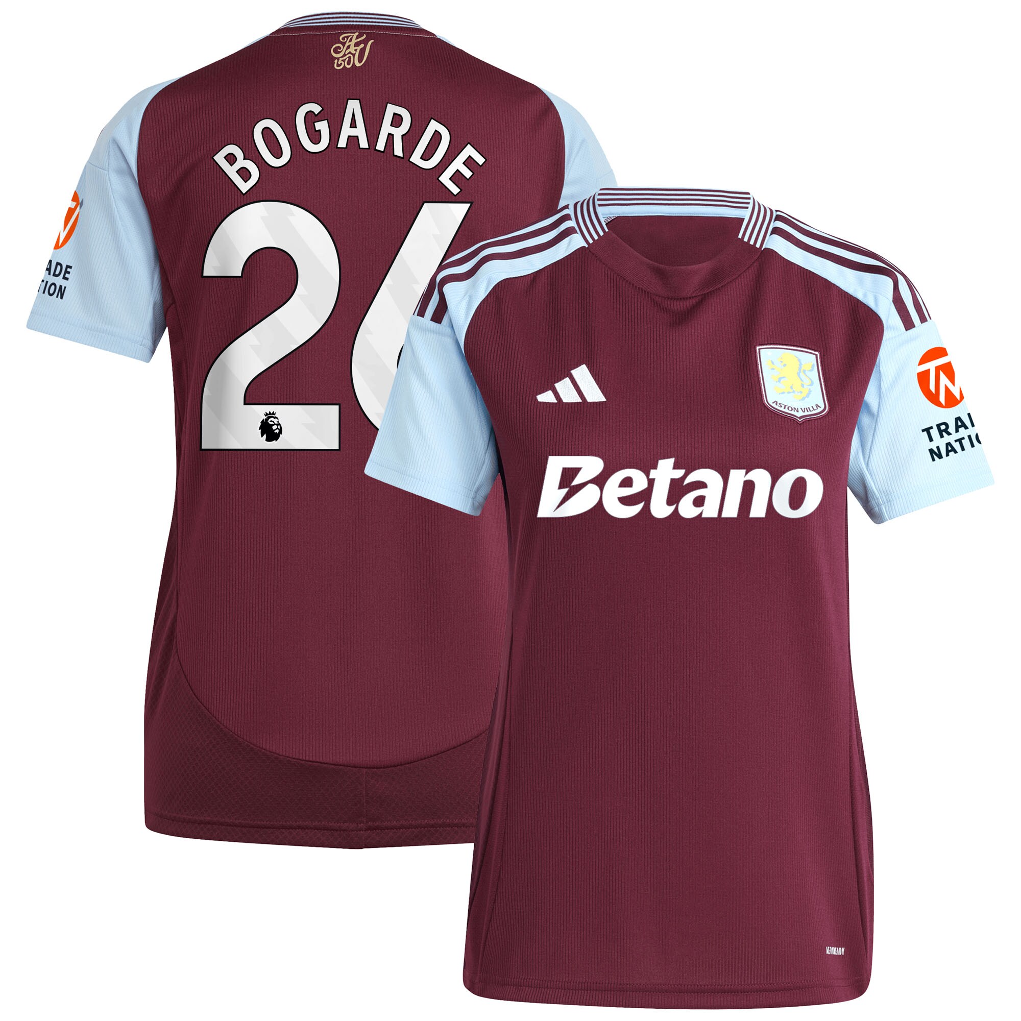 aston villa adidas home shirt 2024-25 – womens with bogarde 26 printing Collection | Official Aston Villa Shirts