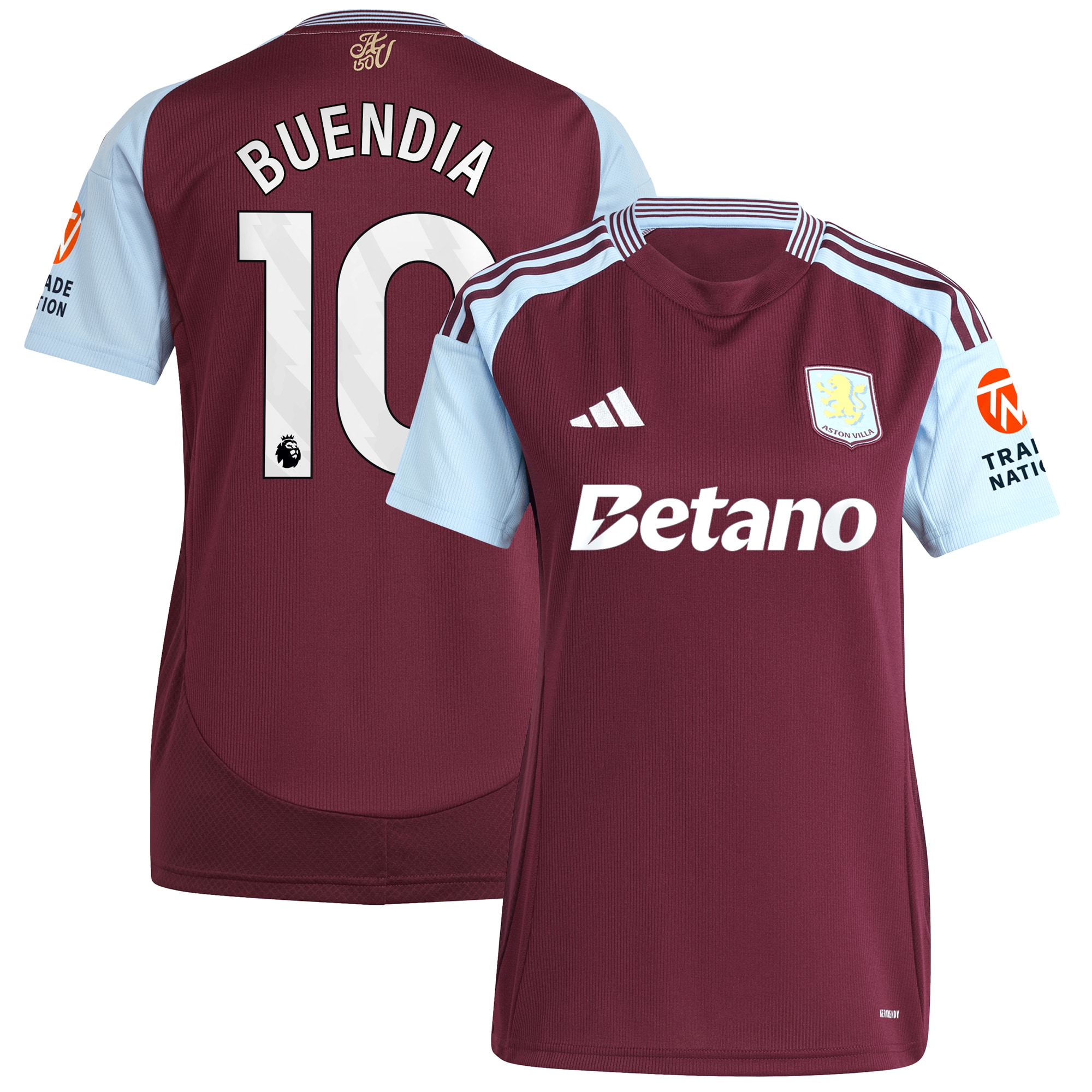 aston villa adidas home shirt 2024-25 – womens with buendia 10 printing Collection | Official Aston Villa Shirts
