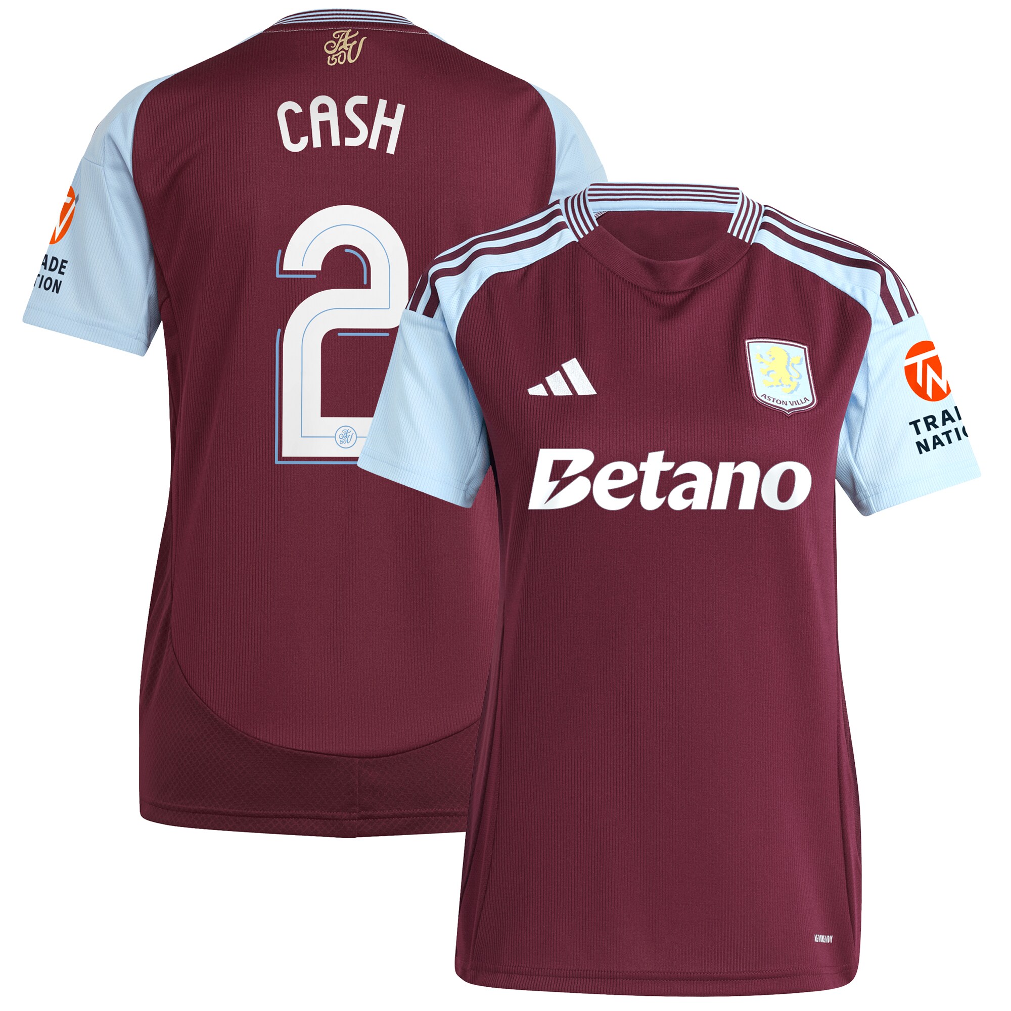 aston villa adidas home shirt 2024-25 – womens with cash 2 cup printing Collection | Official Aston Villa Shirts