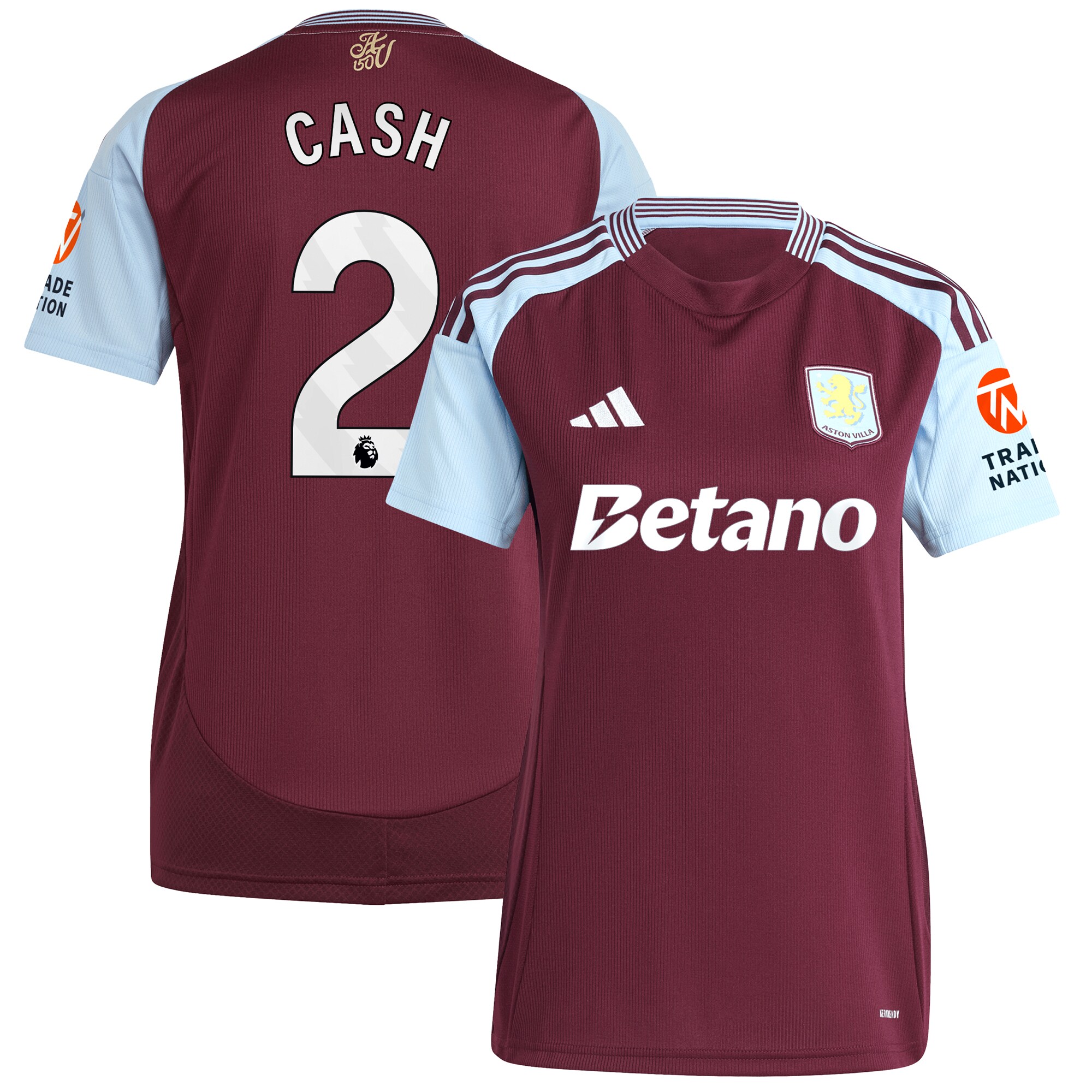 aston villa adidas home shirt 2024-25 – womens with cash 2 printing Collection | Official Aston Villa Shirts