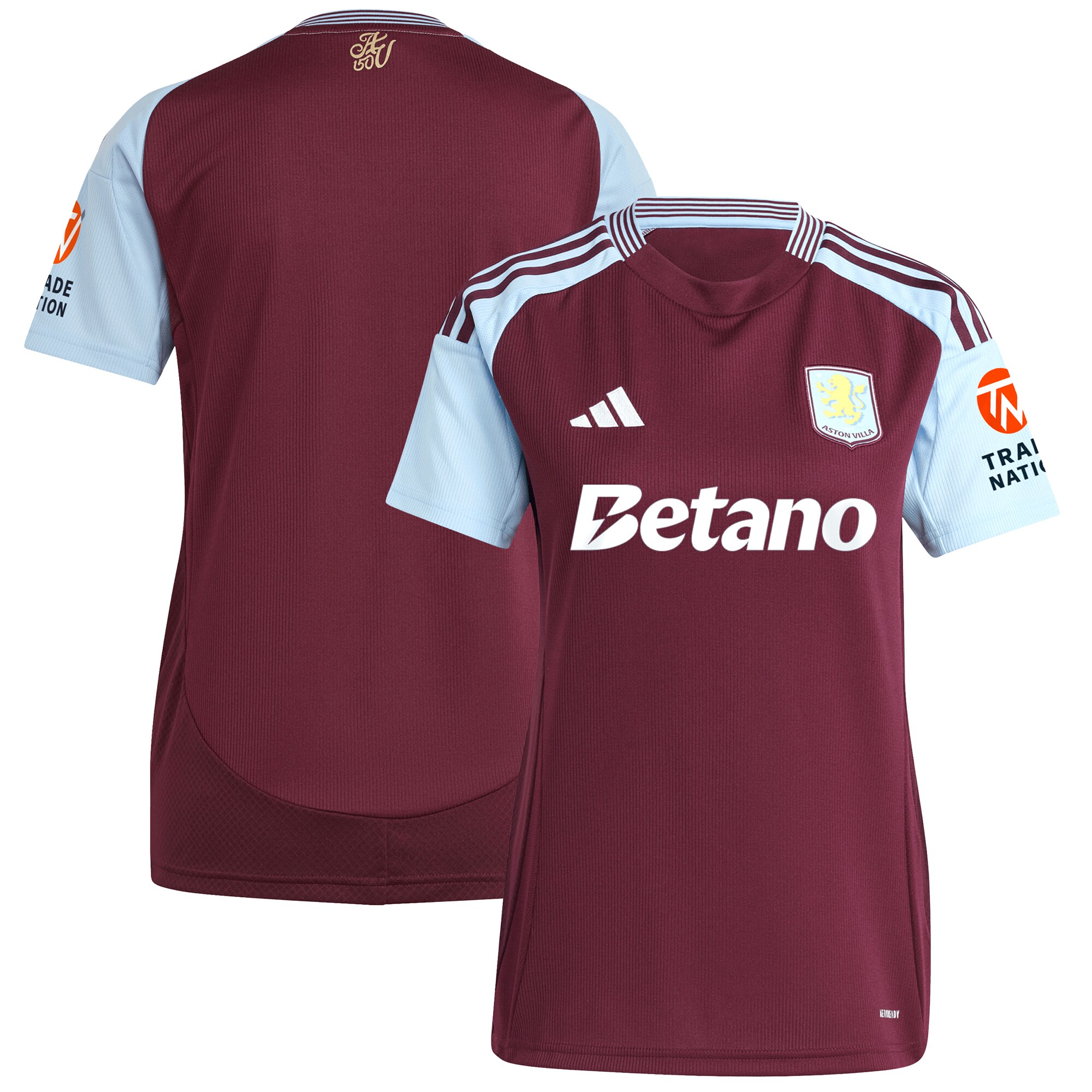 aston villa adidas home shirt 2024-25 – womens with custom printing Collection | Official Aston Villa Shirts