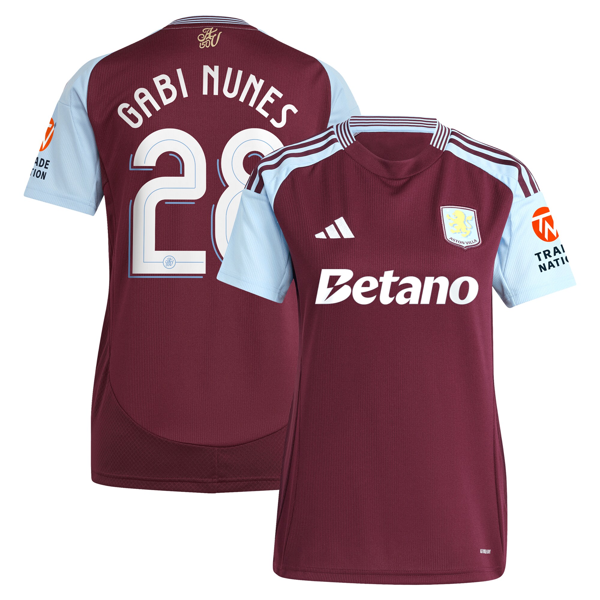 aston villa adidas home shirt 2024-25 – womens with gabi nunes 28 cup printing Collection | Official Aston Villa Shirts