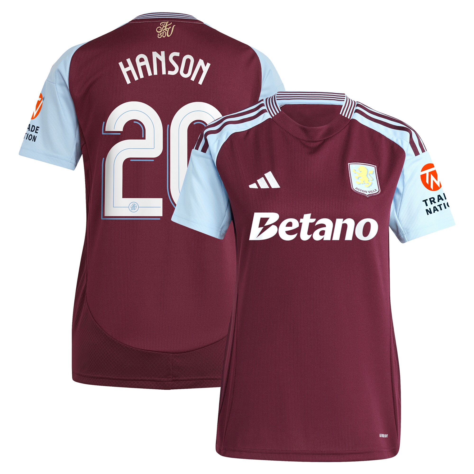 aston villa adidas home shirt 2024-25 – womens with hanson 20 cup printing Collection | Official Aston Villa Shirts