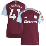 aston villa adidas home shirt 2024-25 – womens with j. ramsey 41 printing Collection | Official Aston Villa Shirts