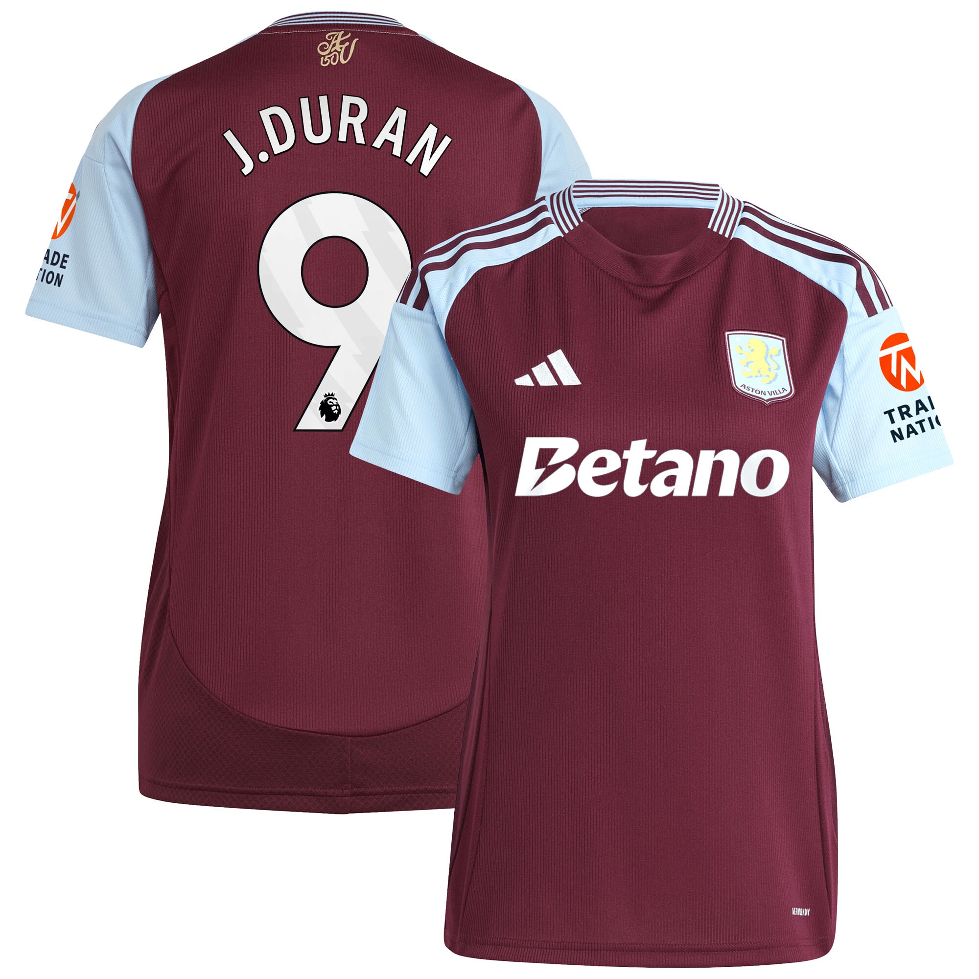 aston villa adidas home shirt 2024-25 – womens with j.duran 9 printing Collection | Official Aston Villa Shirts