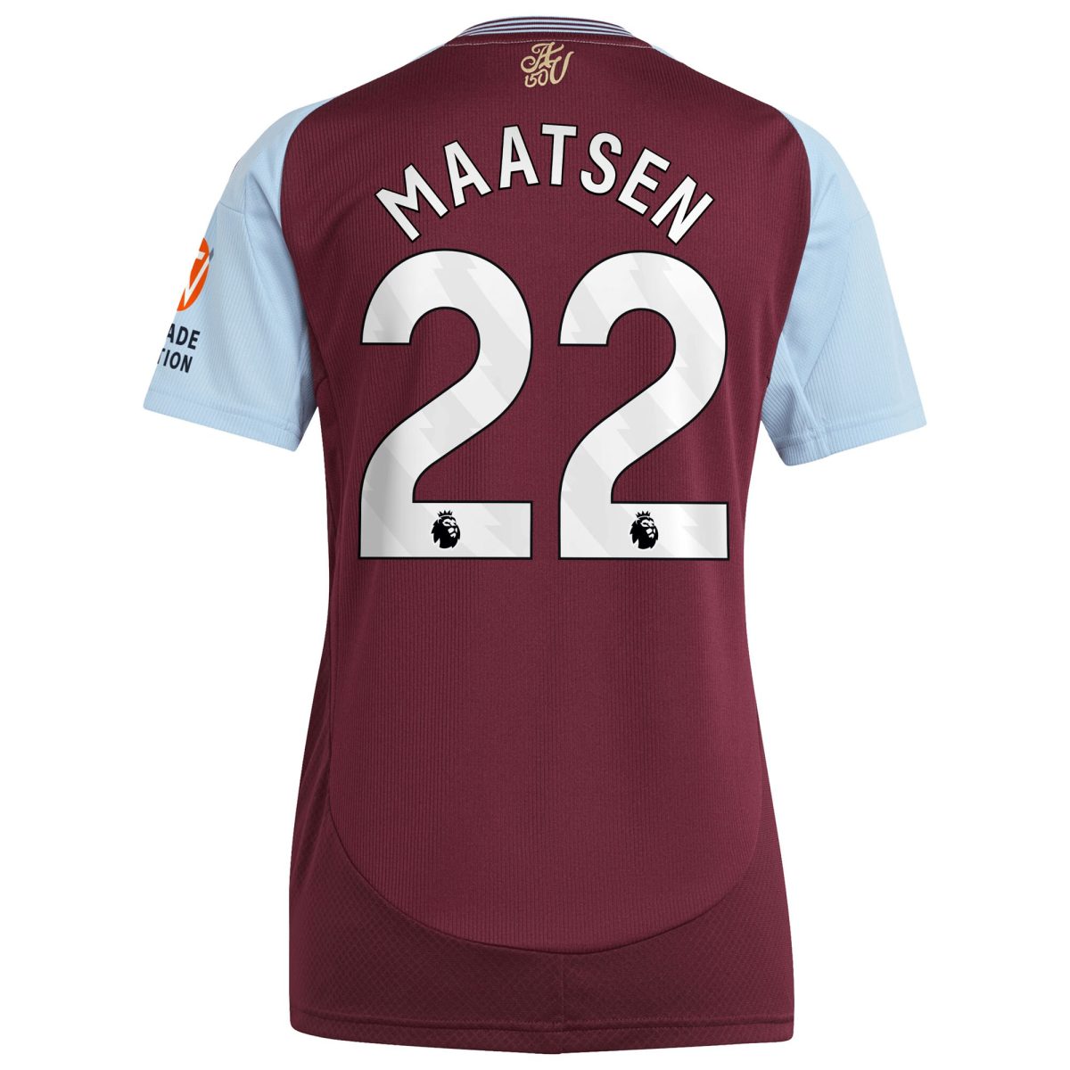 aston villa adidas home shirt 2024-25 – womens with maatsen 22 printing Collection | Official Aston Villa Shirts