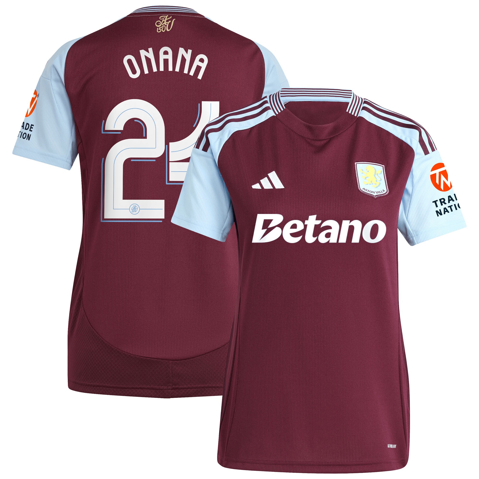 aston villa adidas home shirt 2024-25 – womens with onana 24 cup printing Collection | Official Aston Villa Shirts