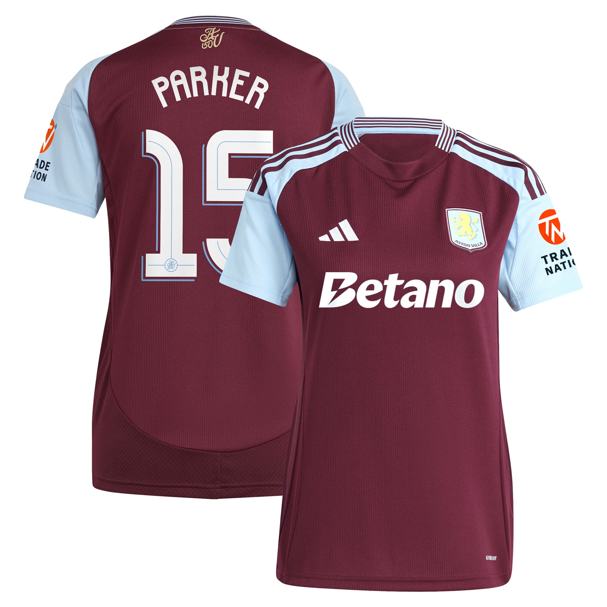 aston villa adidas home shirt 2024-25 – womens with parker 15 cup printing Collection | Official Aston Villa Shirts