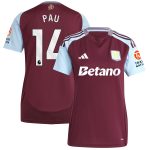 aston villa adidas home shirt 2024-25 – womens with pau 14 printing Collection | Official Aston Villa Shirts