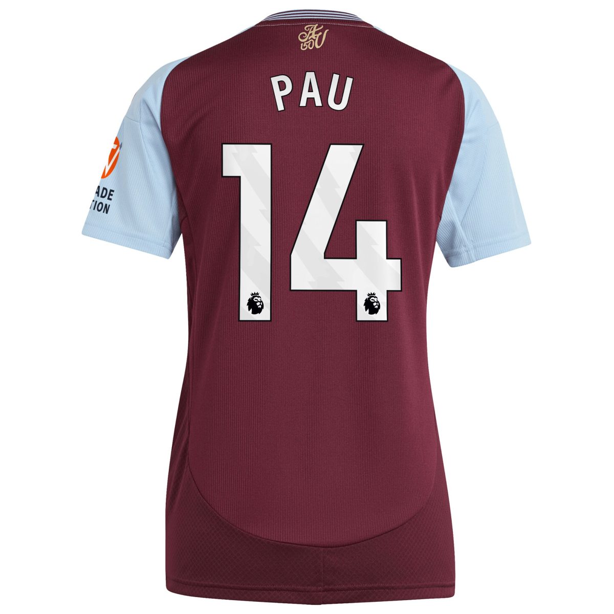 aston villa adidas home shirt 2024-25 – womens with pau 14 printing Collection | Official Aston Villa Shirts