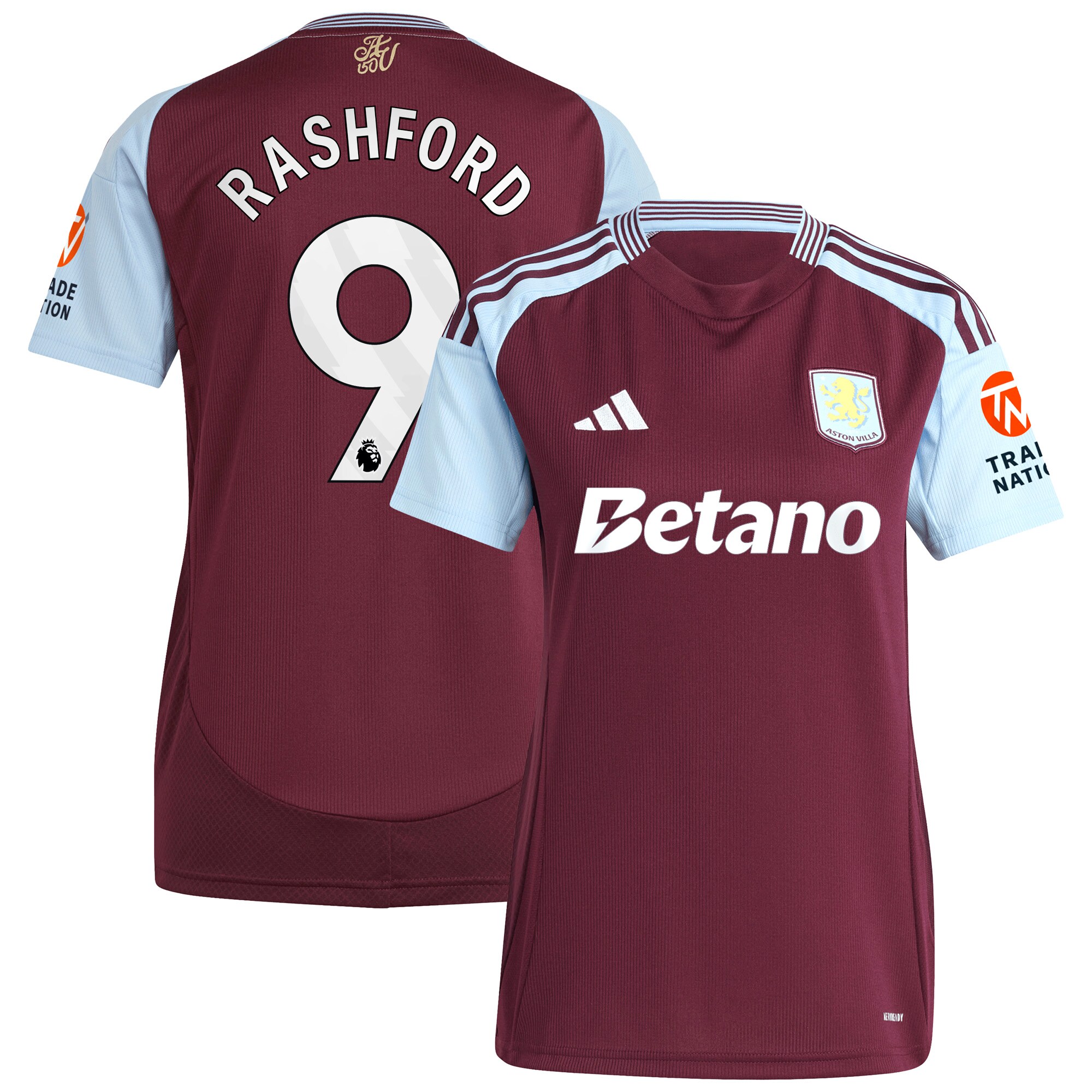 aston villa adidas home shirt 2024-25 – womens with rashford 9 printing Collection | Official Aston Villa Shirts