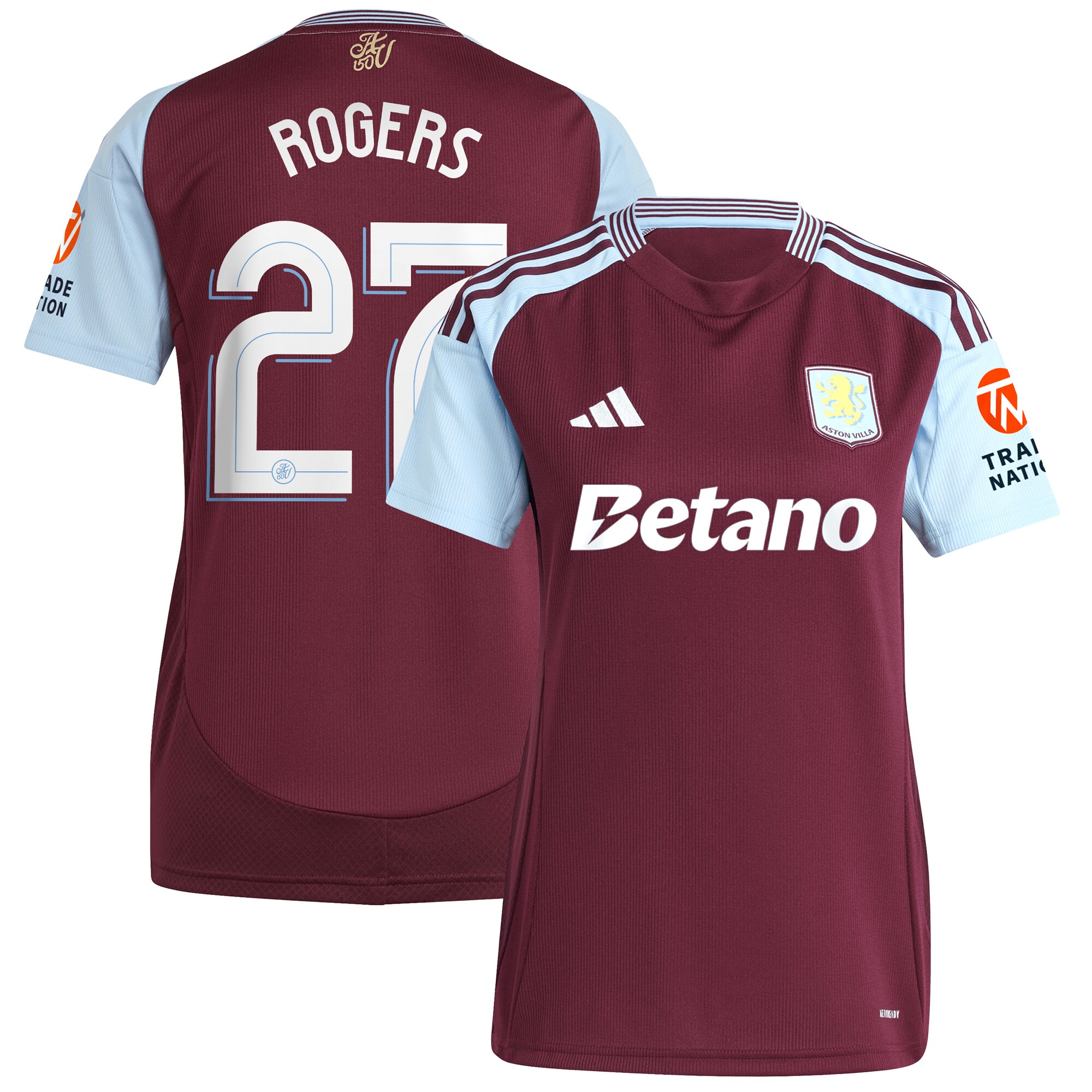 aston villa adidas home shirt 2024-25 – womens with rogers 27 cup printing Collection | Official Aston Villa Shirts