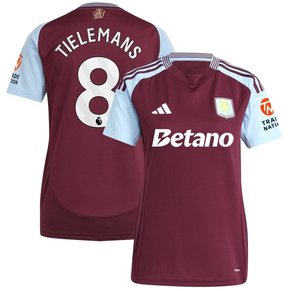 aston villa adidas home shirt 2024-25 – womens with tielemans 8 printing Collection | Official Aston Villa Shirts