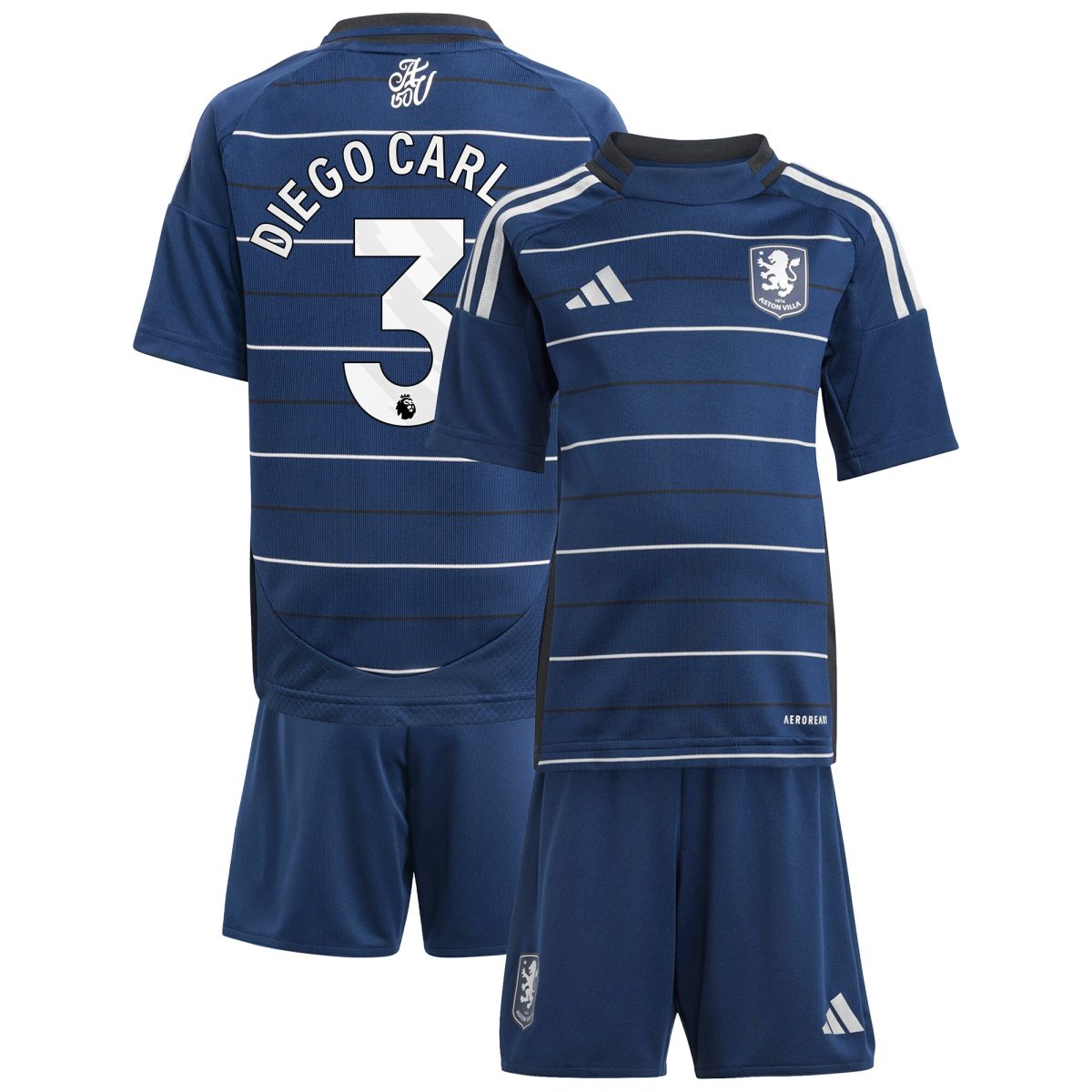 aston villa adidas third minikit 2024-25 with diego carlos 3 printing Collection | Official Aston Villa Shirts