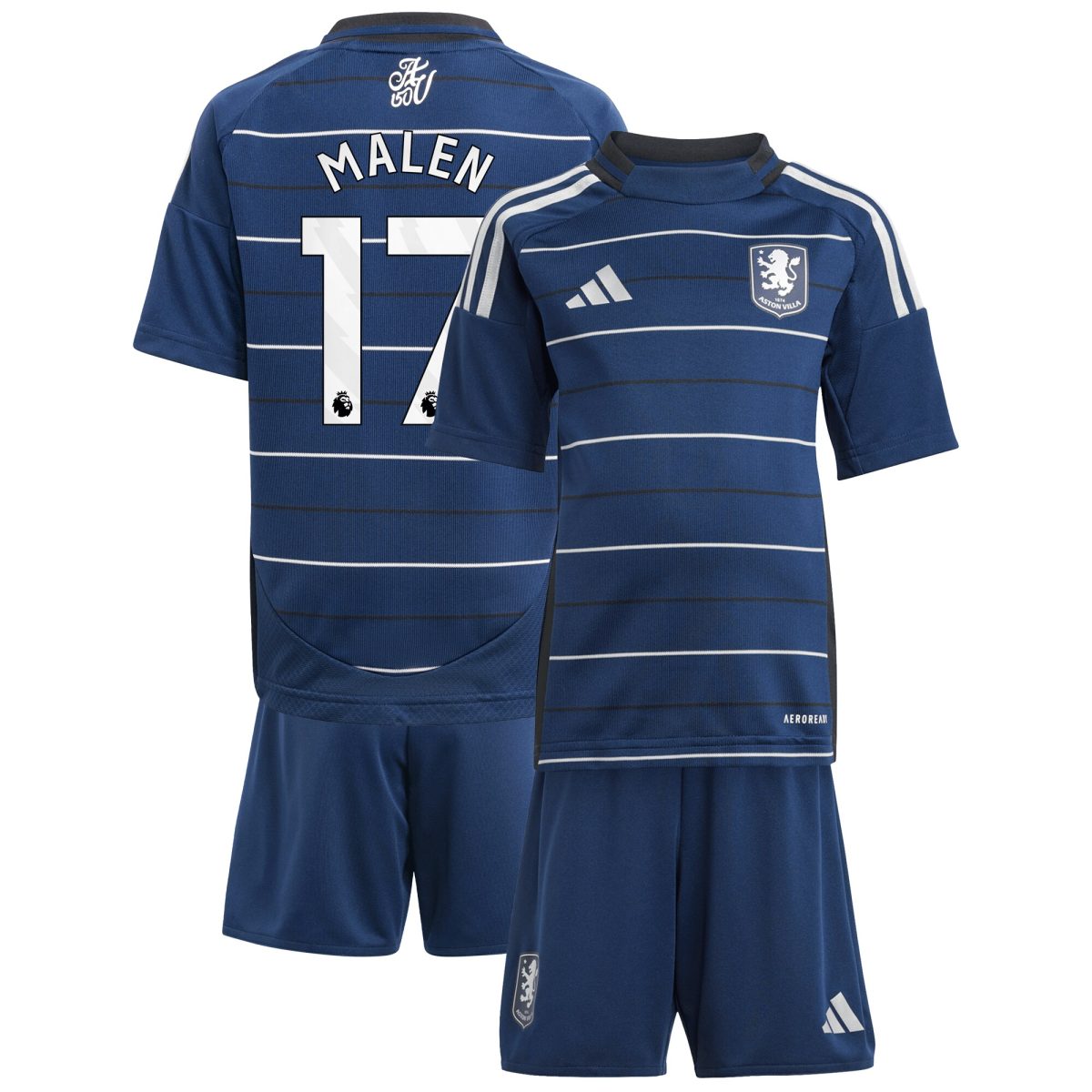 aston villa adidas third minikit 2024-25 with malen 17 printing Collection | Official Aston Villa Shirts