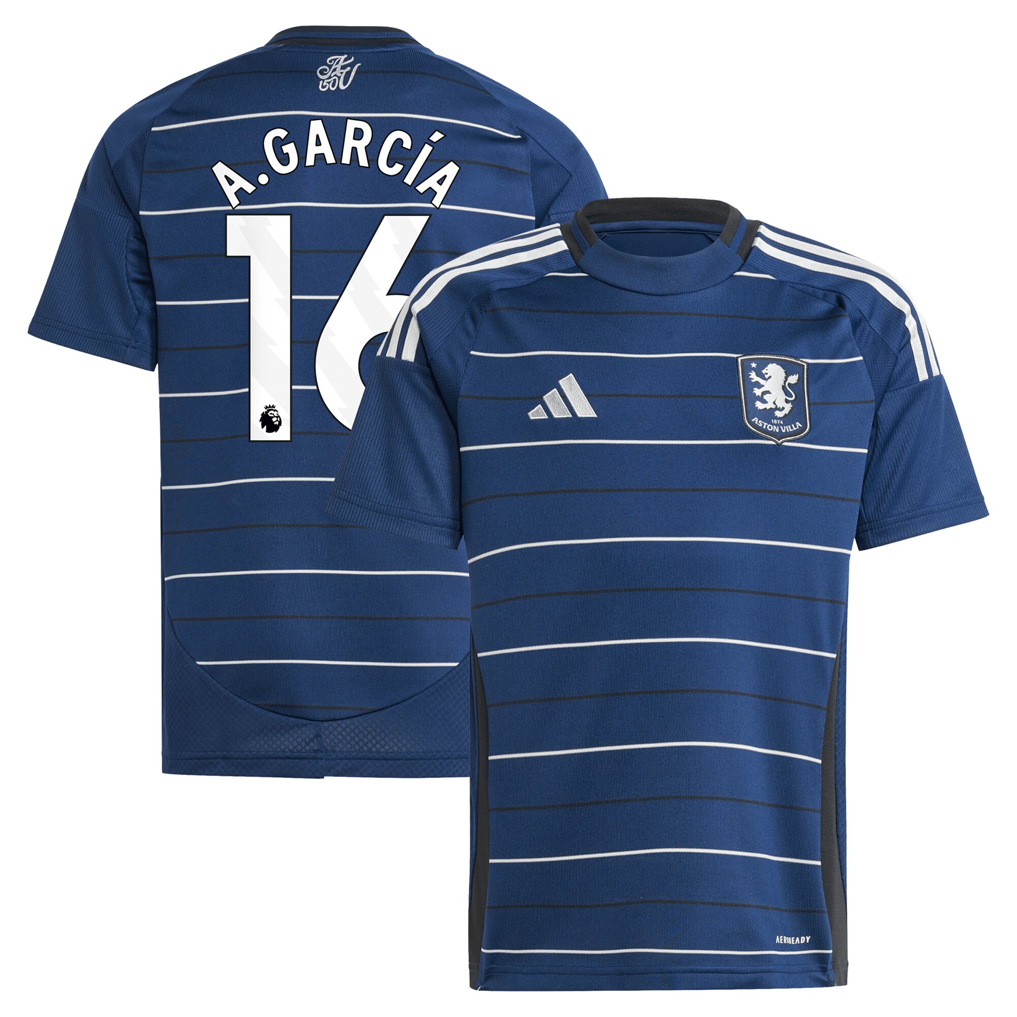 aston villa adidas third shirt 2024-25 – kids with a.garcía 16 printing Collection | Official Aston Villa Shirts