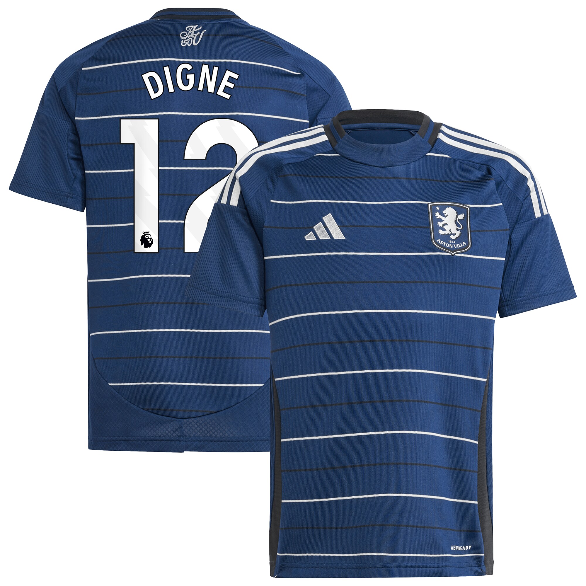 aston villa adidas third shirt 2024-25 – kids with digne 12 printing Collection | Official Aston Villa Shirts