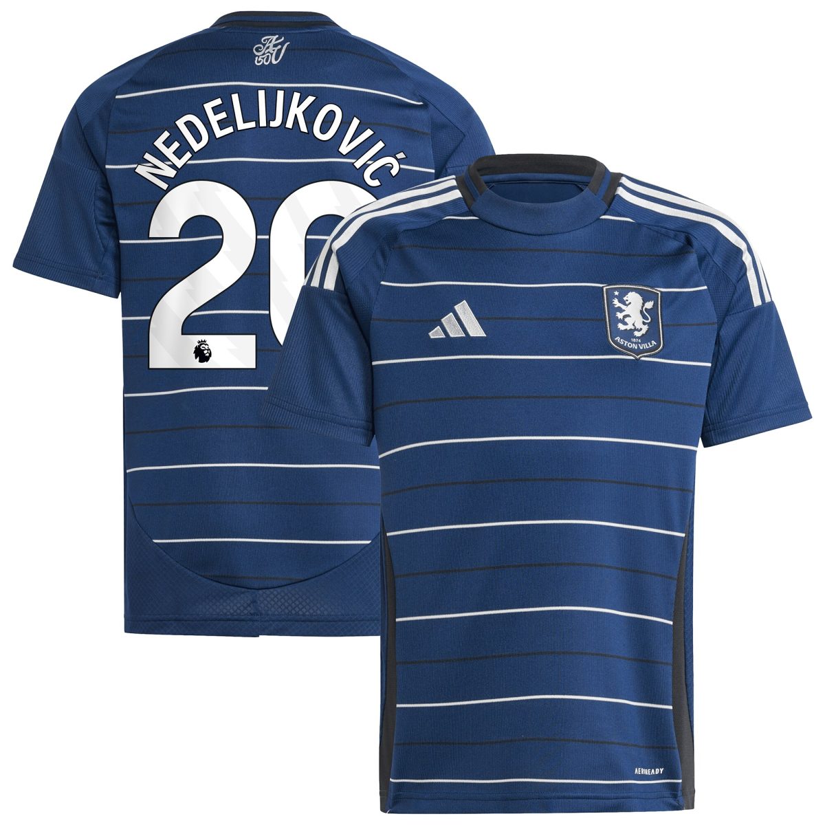 aston villa adidas third shirt 2024-25 – kids with nedeljković 20 printing Collection | Official Aston Villa Shirts