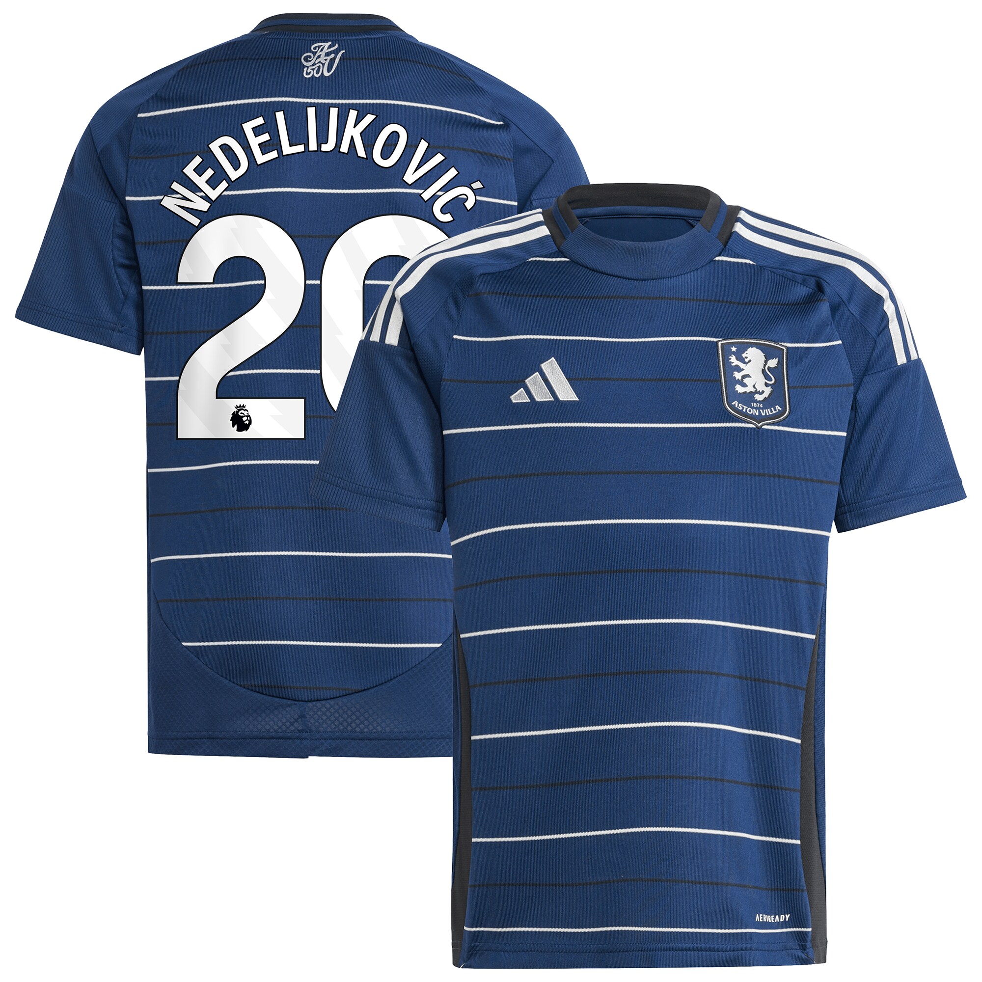 aston villa adidas third shirt 2024-25 – kids with nedeljković 20 printing Collection | Official Aston Villa Shirts