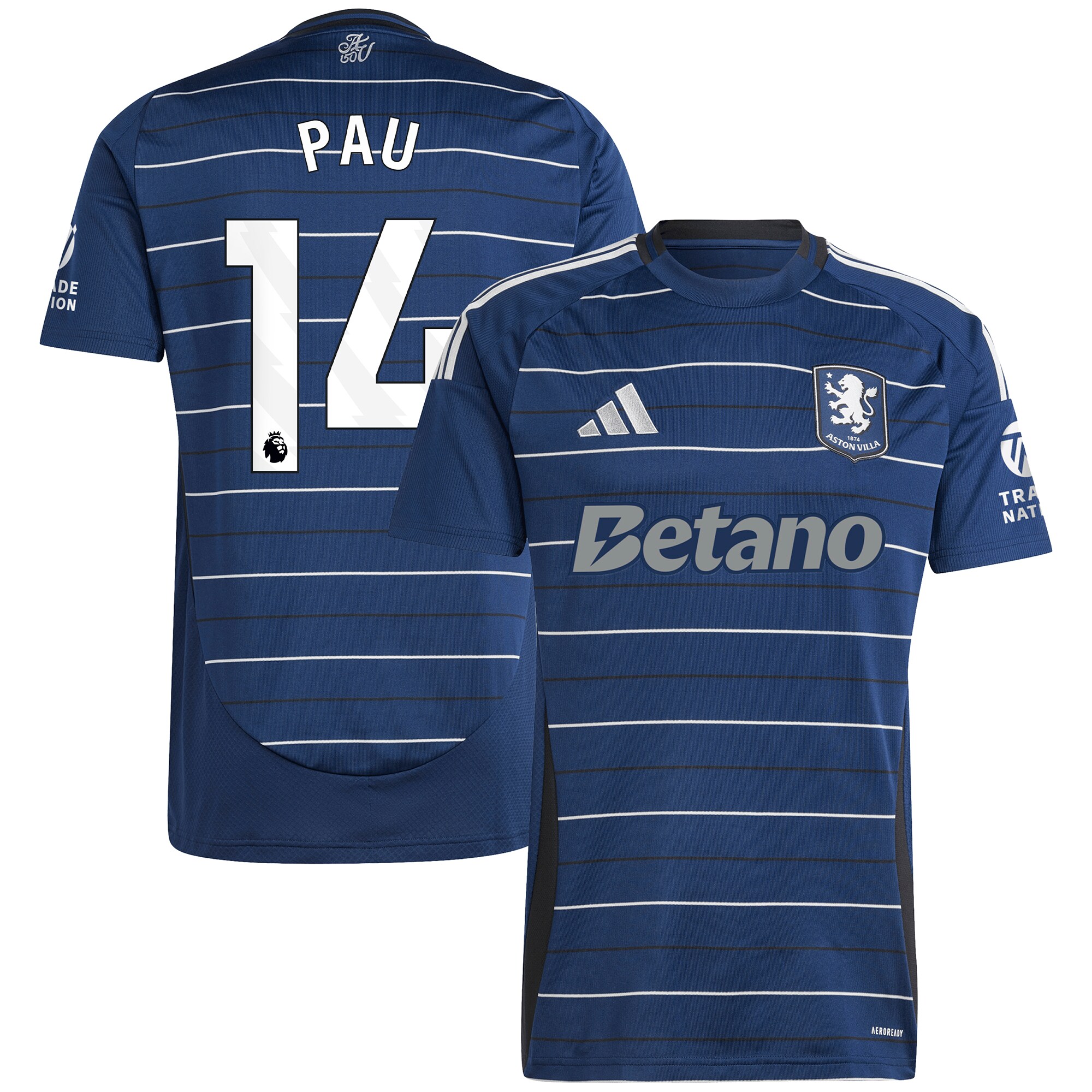 aston villa adidas third shirt 2024-25 with pau 14 printing Collection | Official Aston Villa Shirts