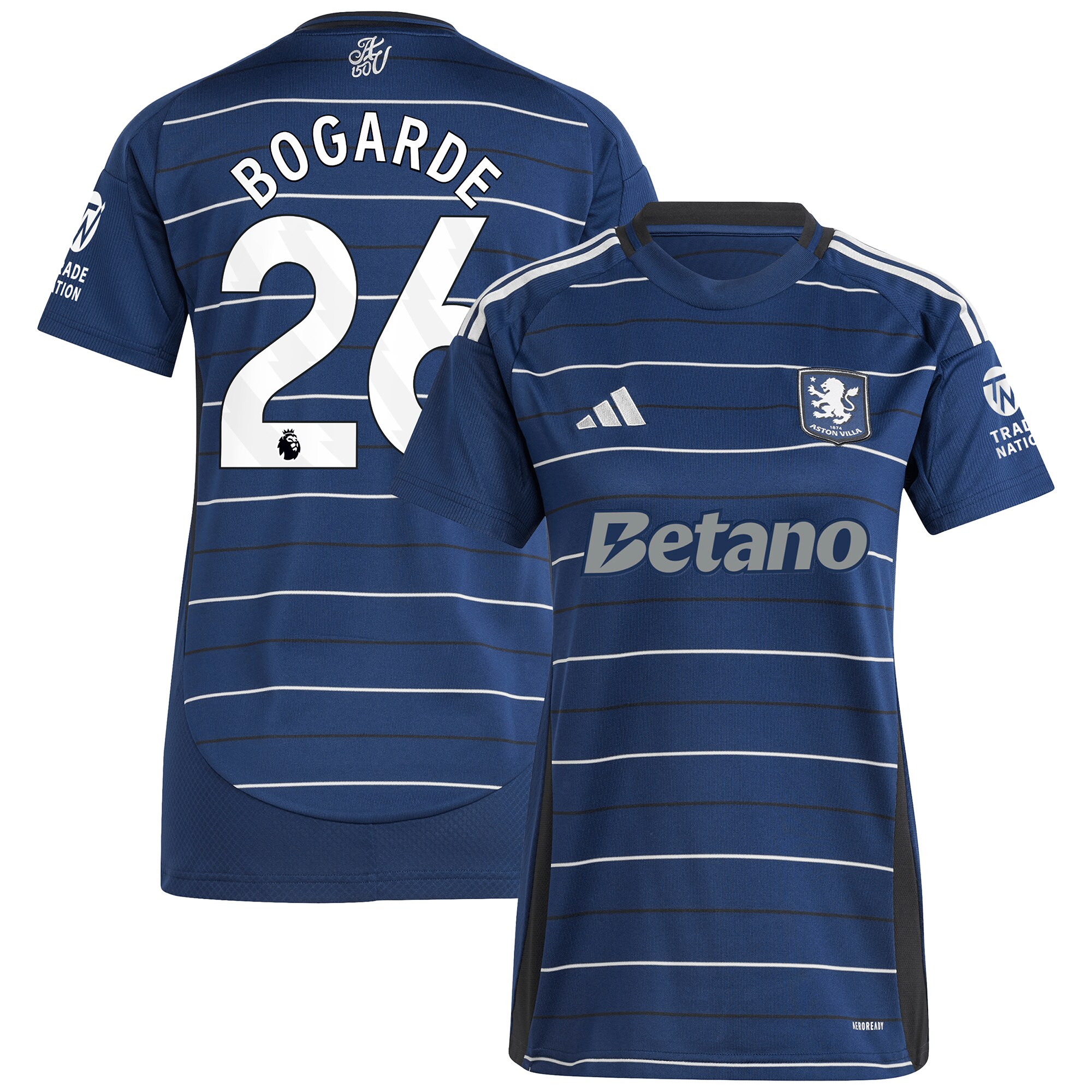 aston villa adidas third shirt 2024-25 – womens with bogarde 26 printing Collection | Official Aston Villa Shirts