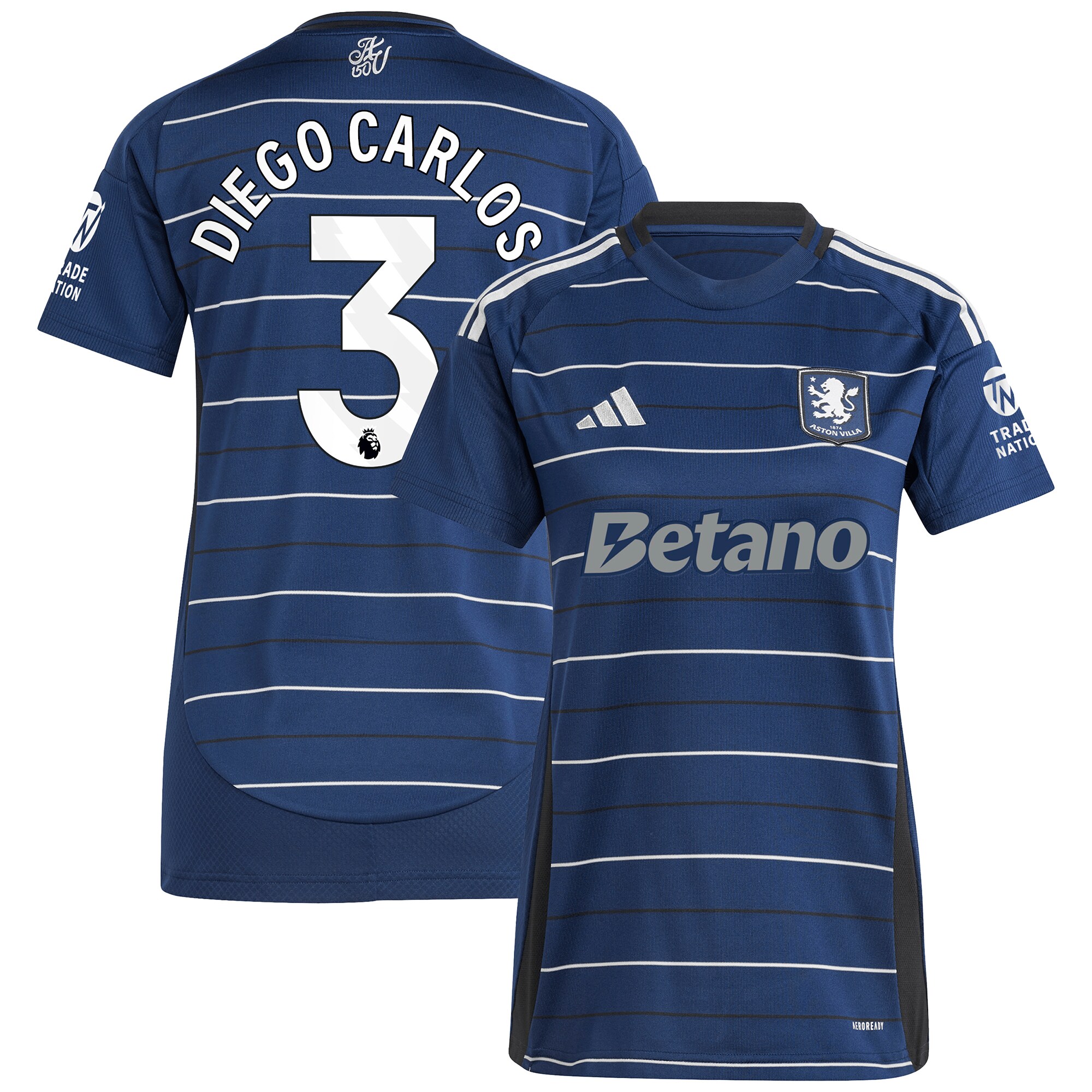 aston villa adidas third shirt 2024-25 – womens with diego carlos 3 printing Collection | Official Aston Villa Shirts