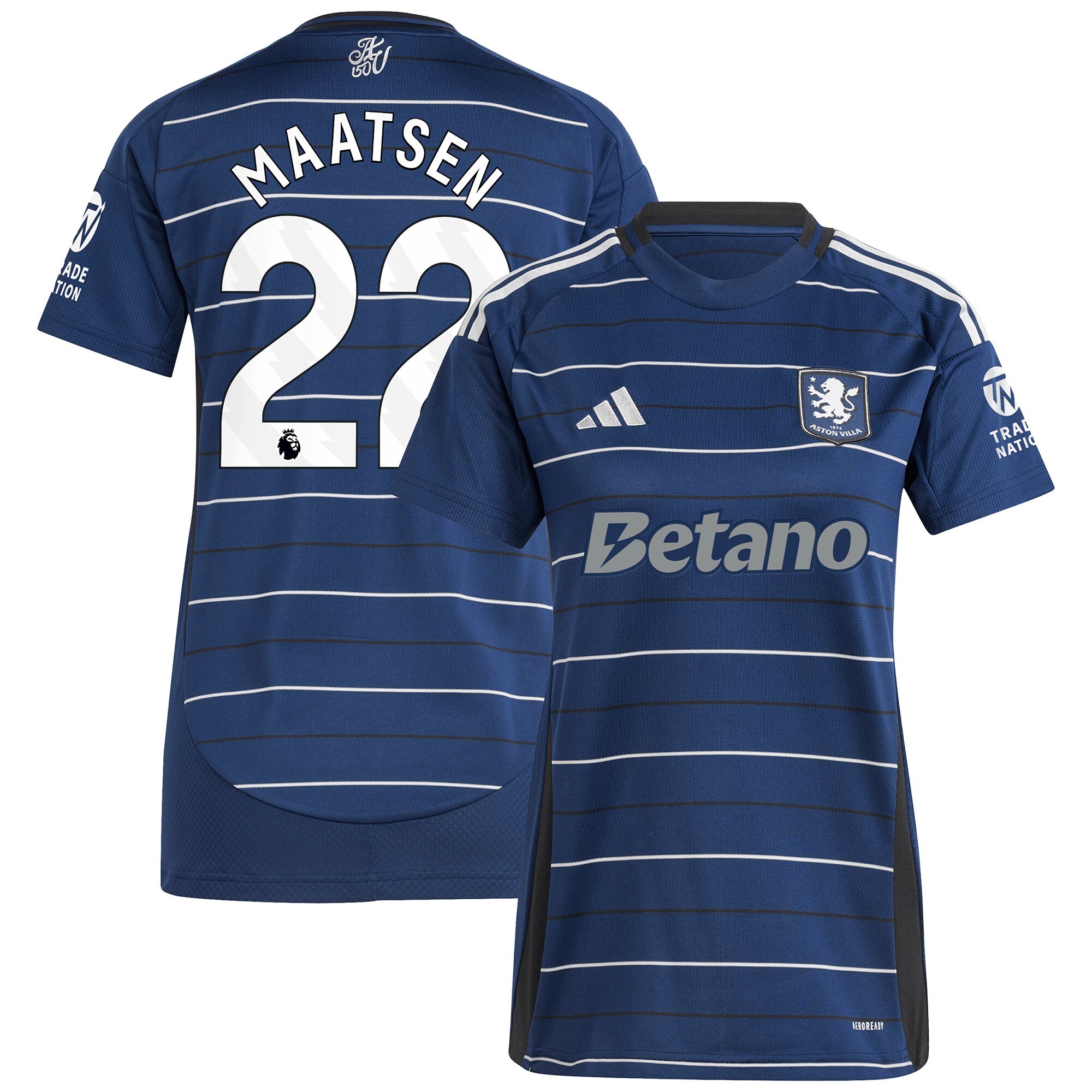 aston villa adidas third shirt 2024-25 – womens with maatsen 22 printing Collection | Official Aston Villa Shirts