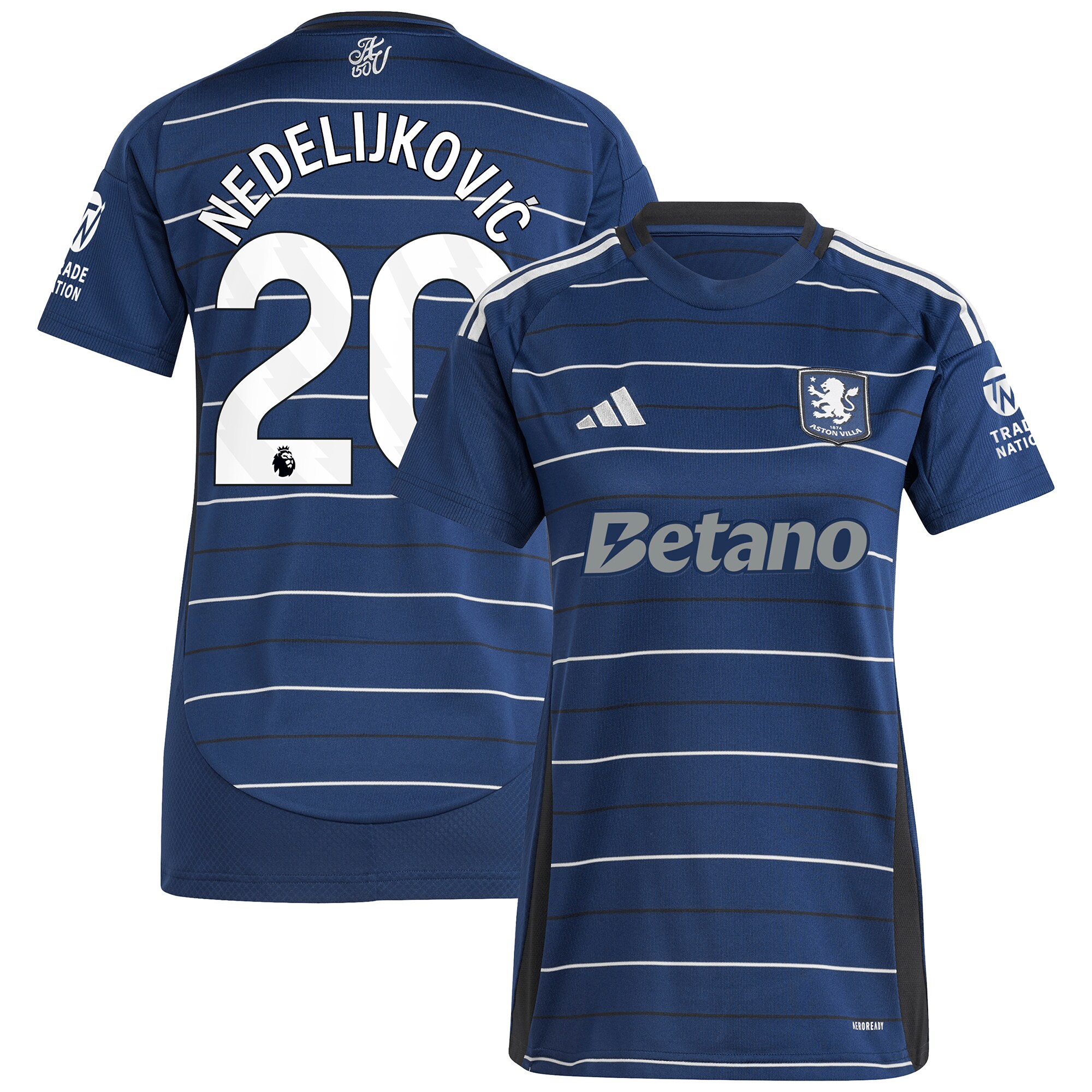 aston villa adidas third shirt 2024-25 – womens with nedeljković 20 printing Collection | Official Aston Villa Shirts