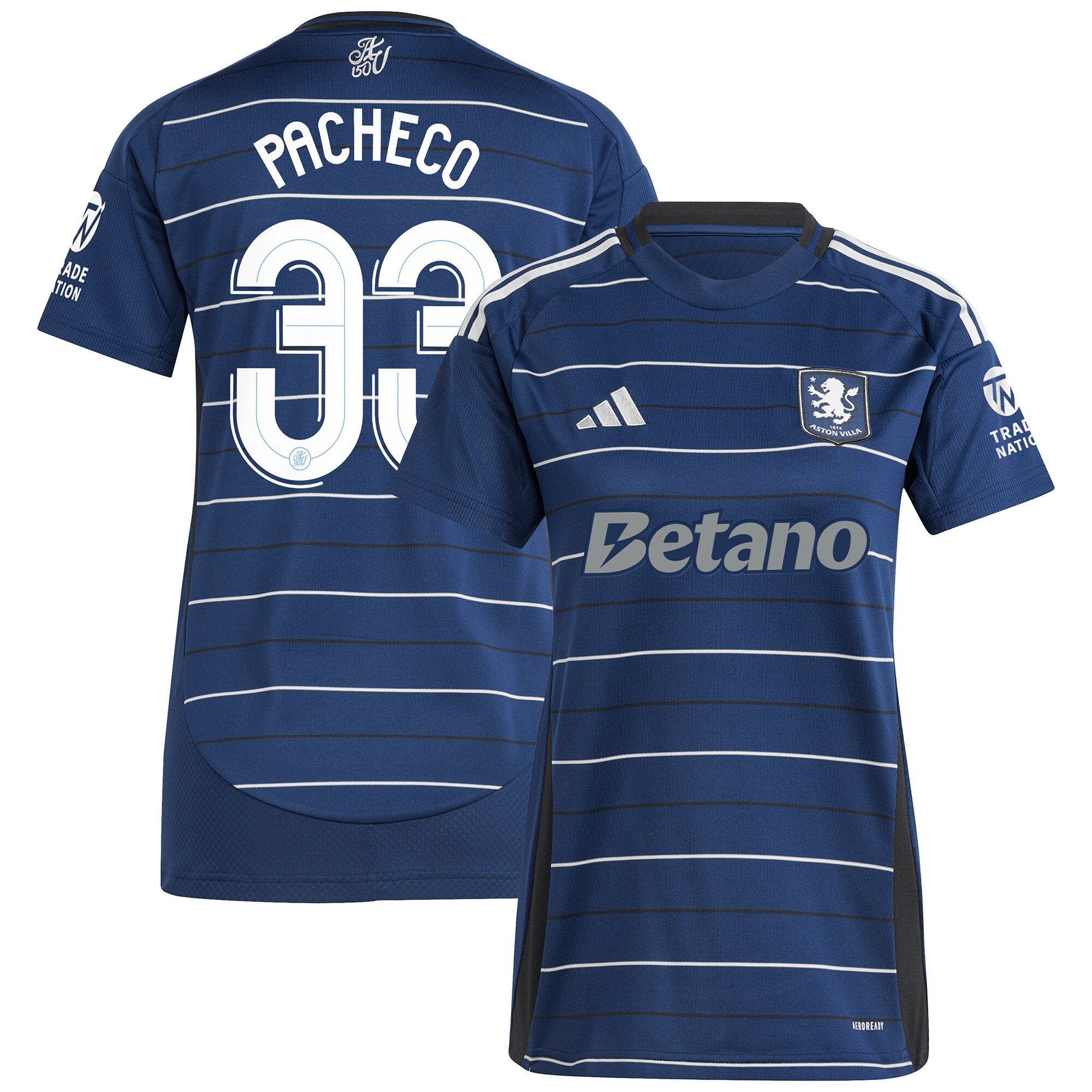 aston villa adidas third shirt 2024-25 – womens with pacheco 33 cup printing Collection | Official Aston Villa Shirts