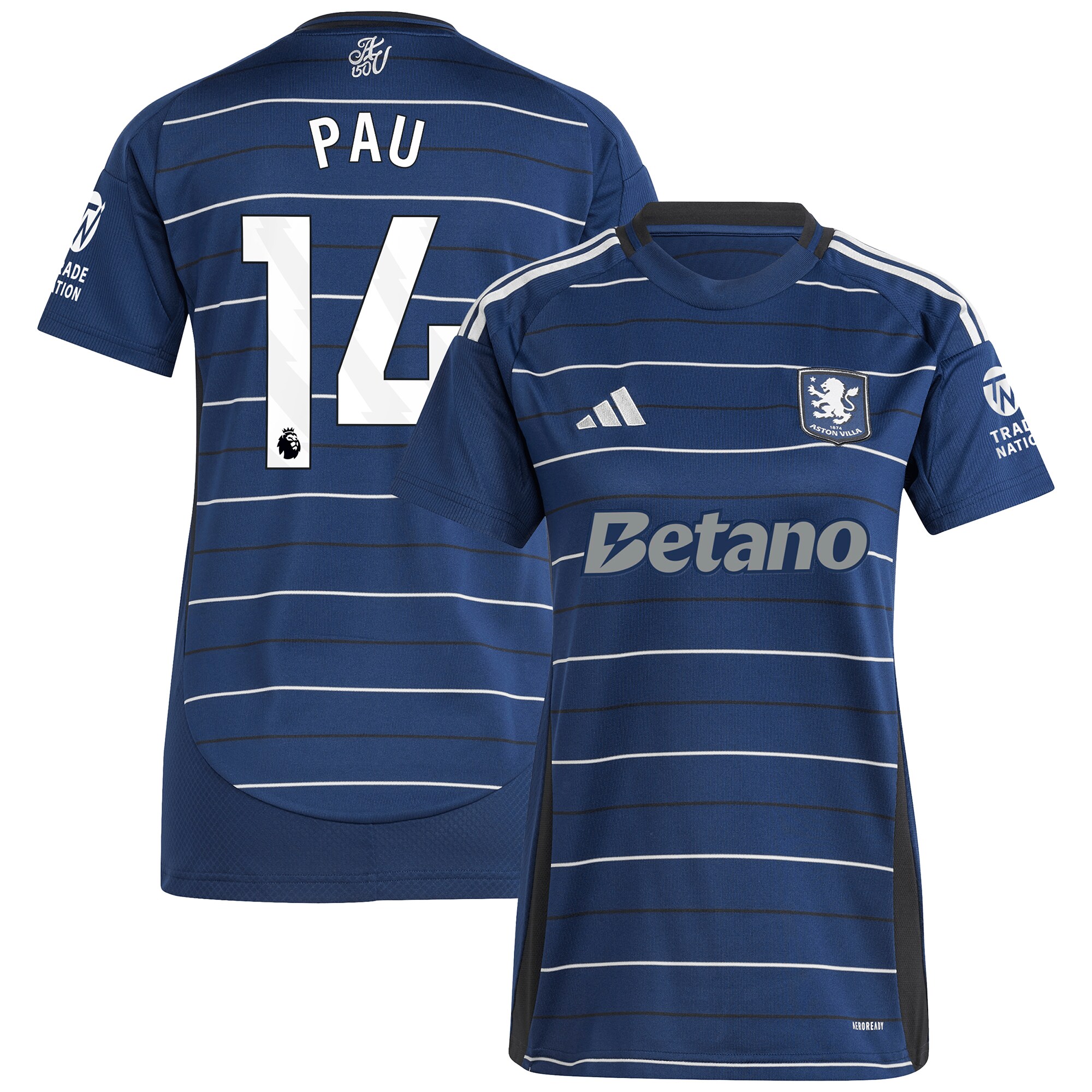aston villa adidas third shirt 2024-25 – womens with pau 14 printing Collection | Official Aston Villa Shirts