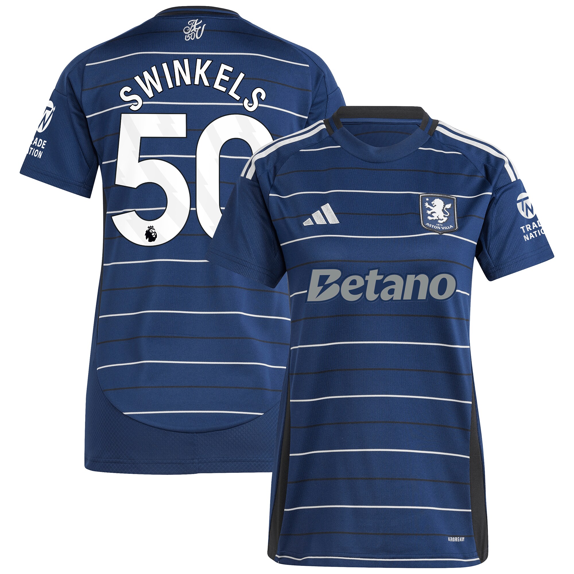 aston villa adidas third shirt 2024-25 – womens with swinkels 50 printing Collection | Official Aston Villa Shirts